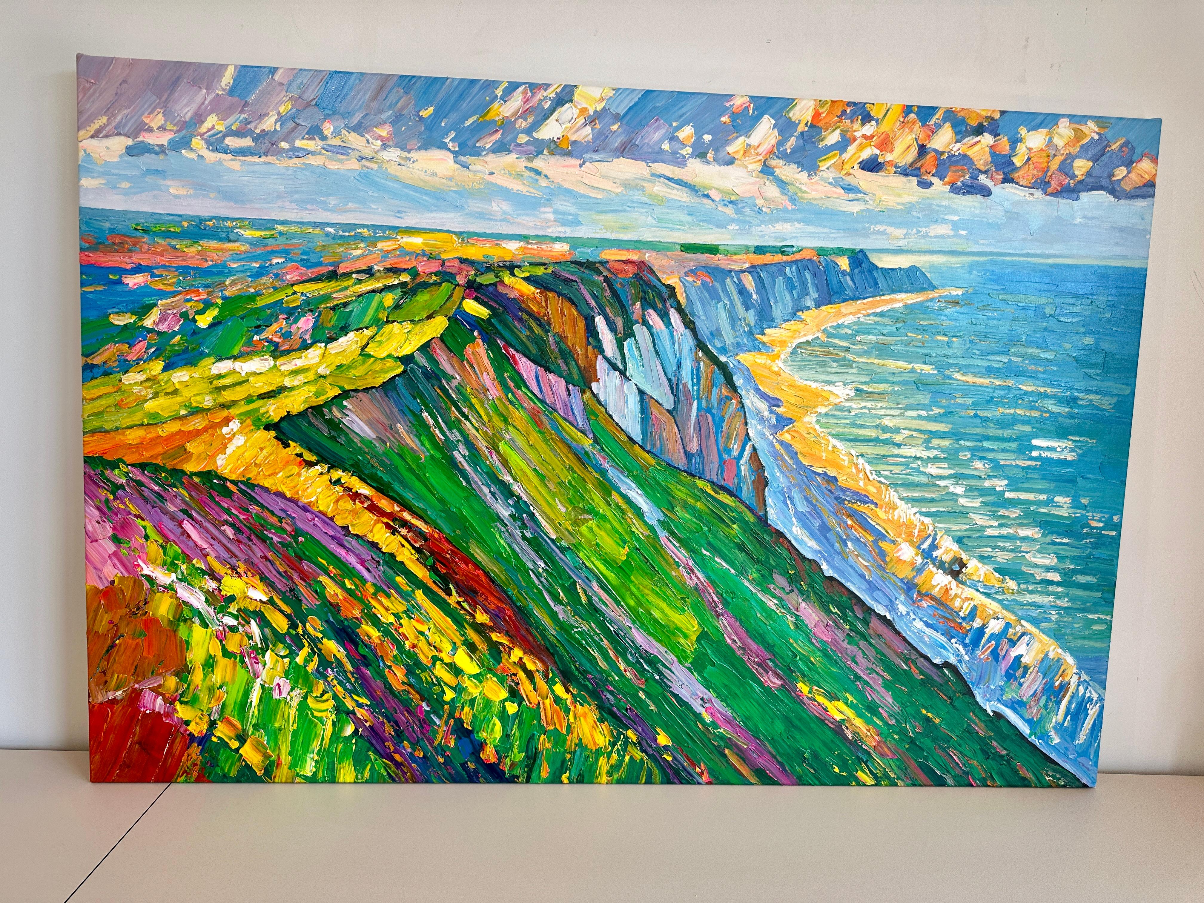 The Ocean's Roar  Katharina Husslein Buntes Impasto-Ölgemälde, Landschaftsgemälde im Angebot 7