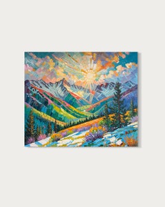 La quiete tra le montagne di K.K. Impasto Paesaggio pittura ad olio