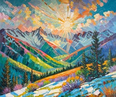 La quiete tra le montagne di K.K. Impasto Paesaggio pittura ad olio