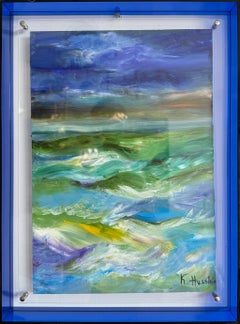 The roar of the waves K.Husslein abstract landscape seascape painting