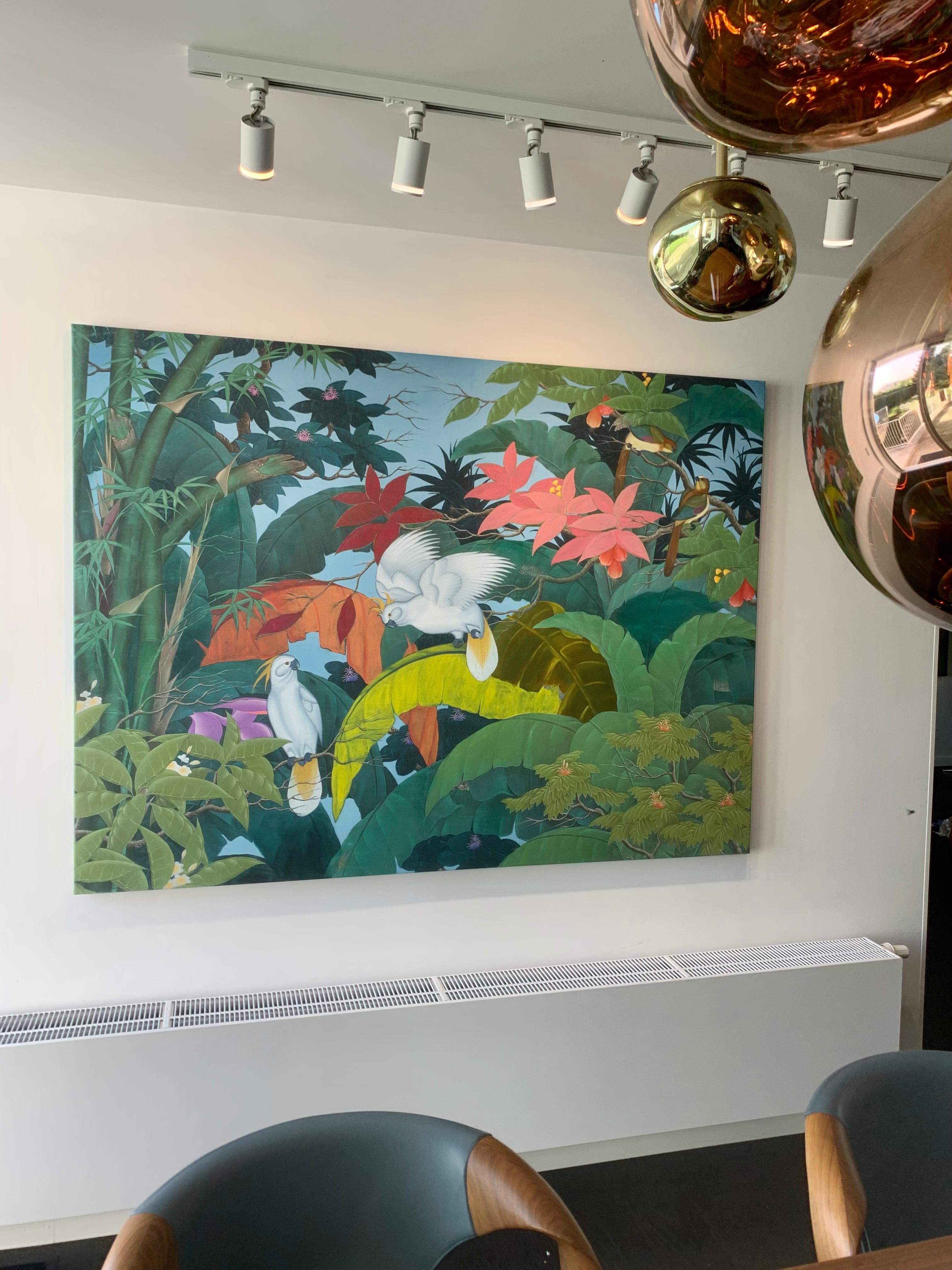 The Rustle of Feathers by Katharina Husslein Contemporary Jungle Landscape 6