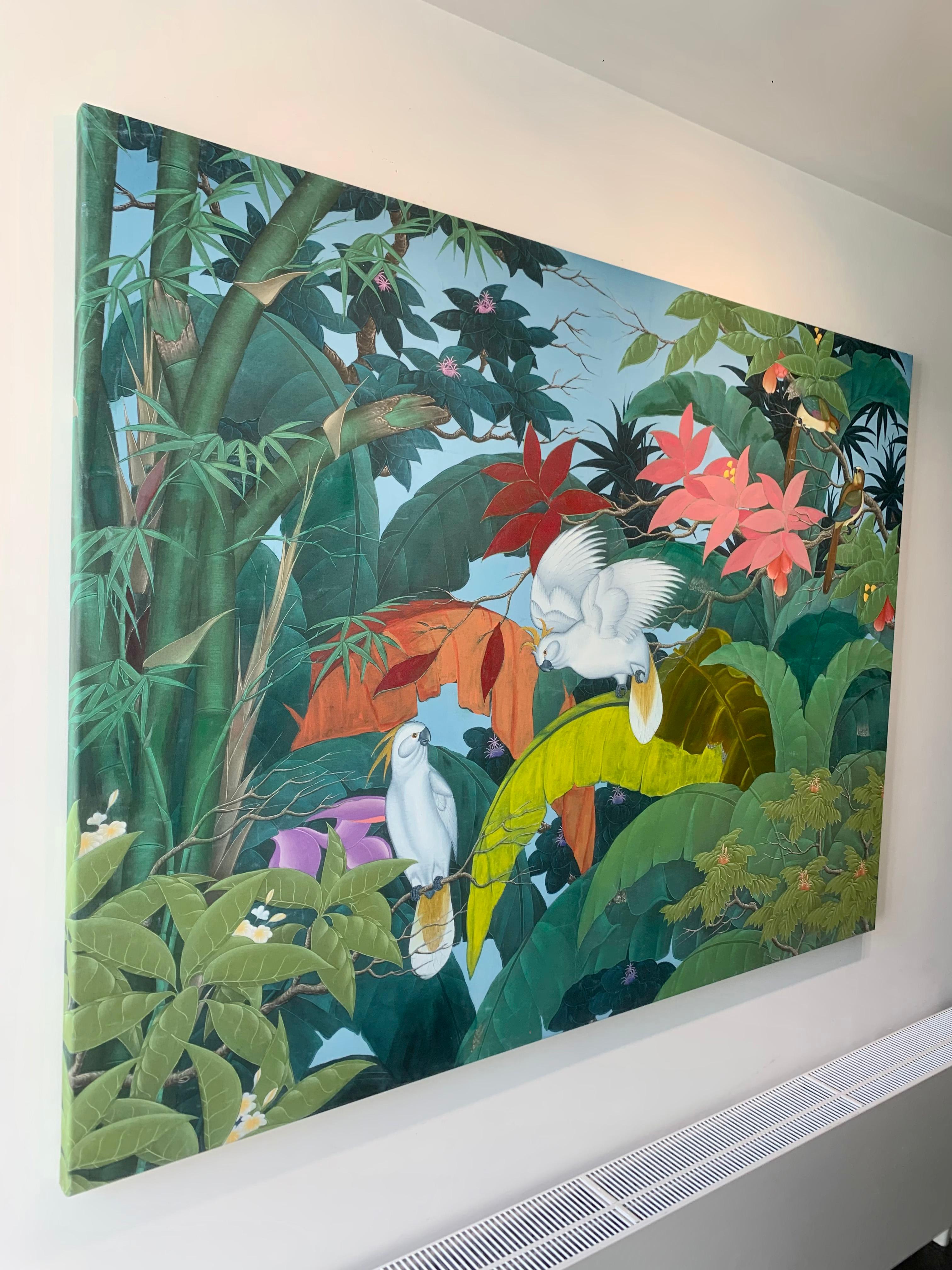 The Rustle of Feathers by Katharina Husslein Contemporary Jungle Landscape 2