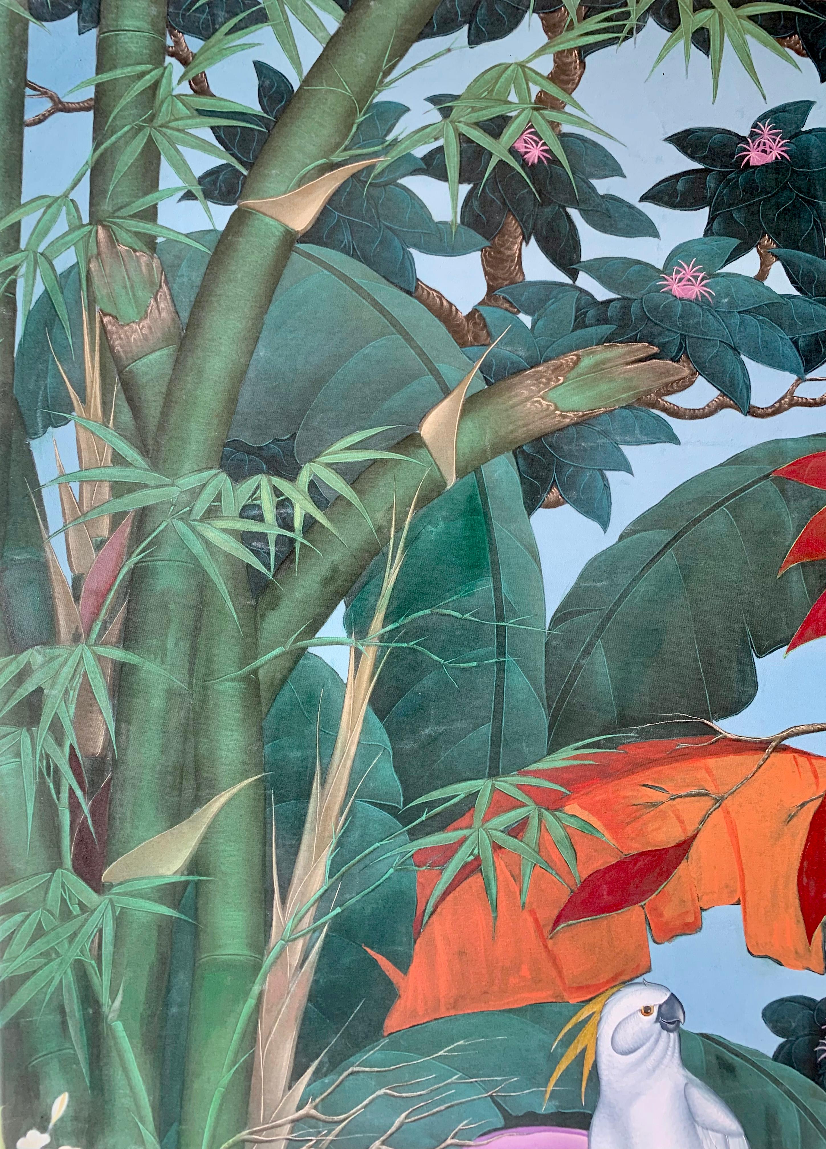 The Rustle of Feathers by Katharina Husslein Contemporary Jungle Landscape 3
