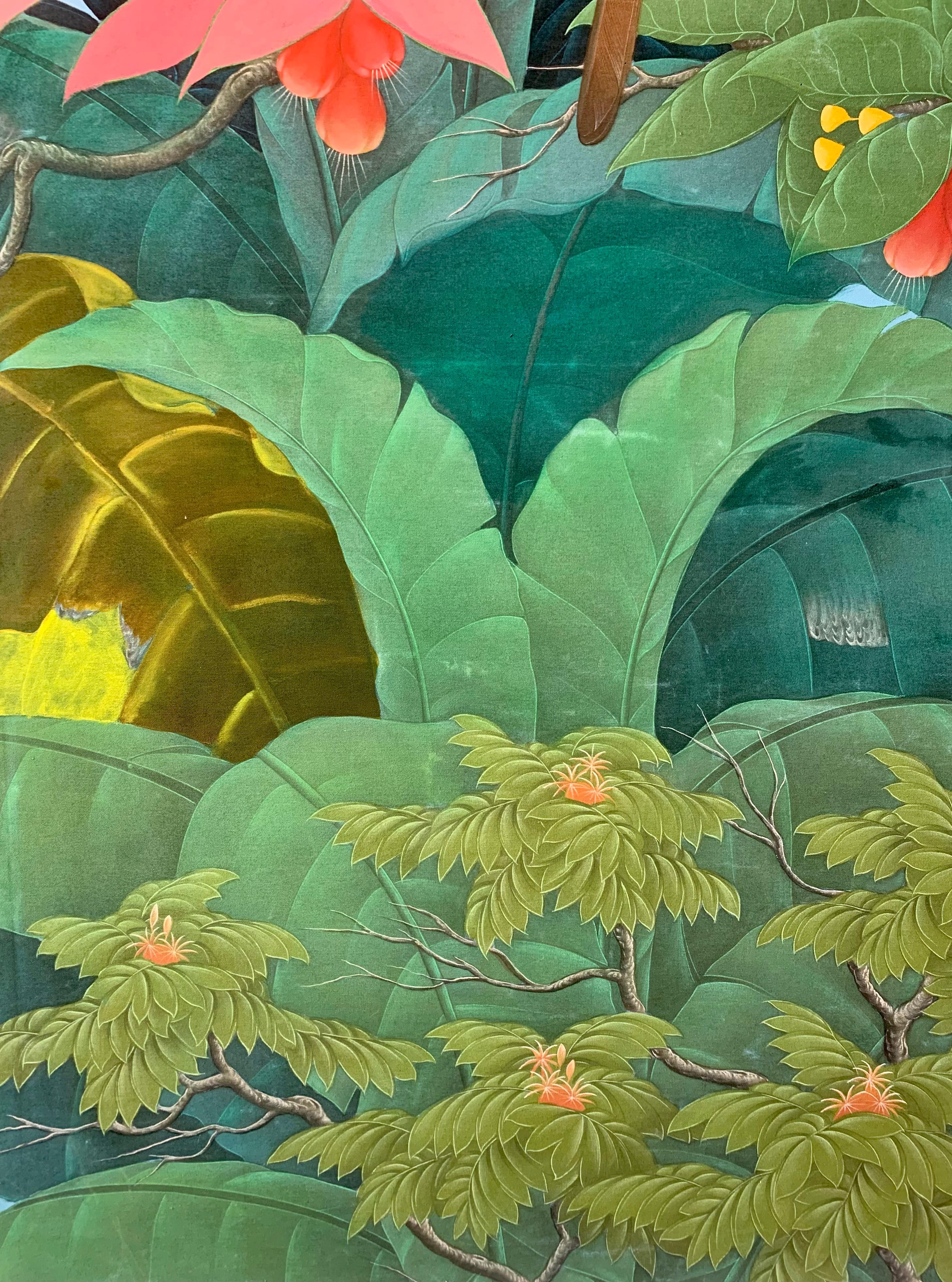 The Rustle of Feathers by Katharina Husslein Contemporary Jungle Landscape 4