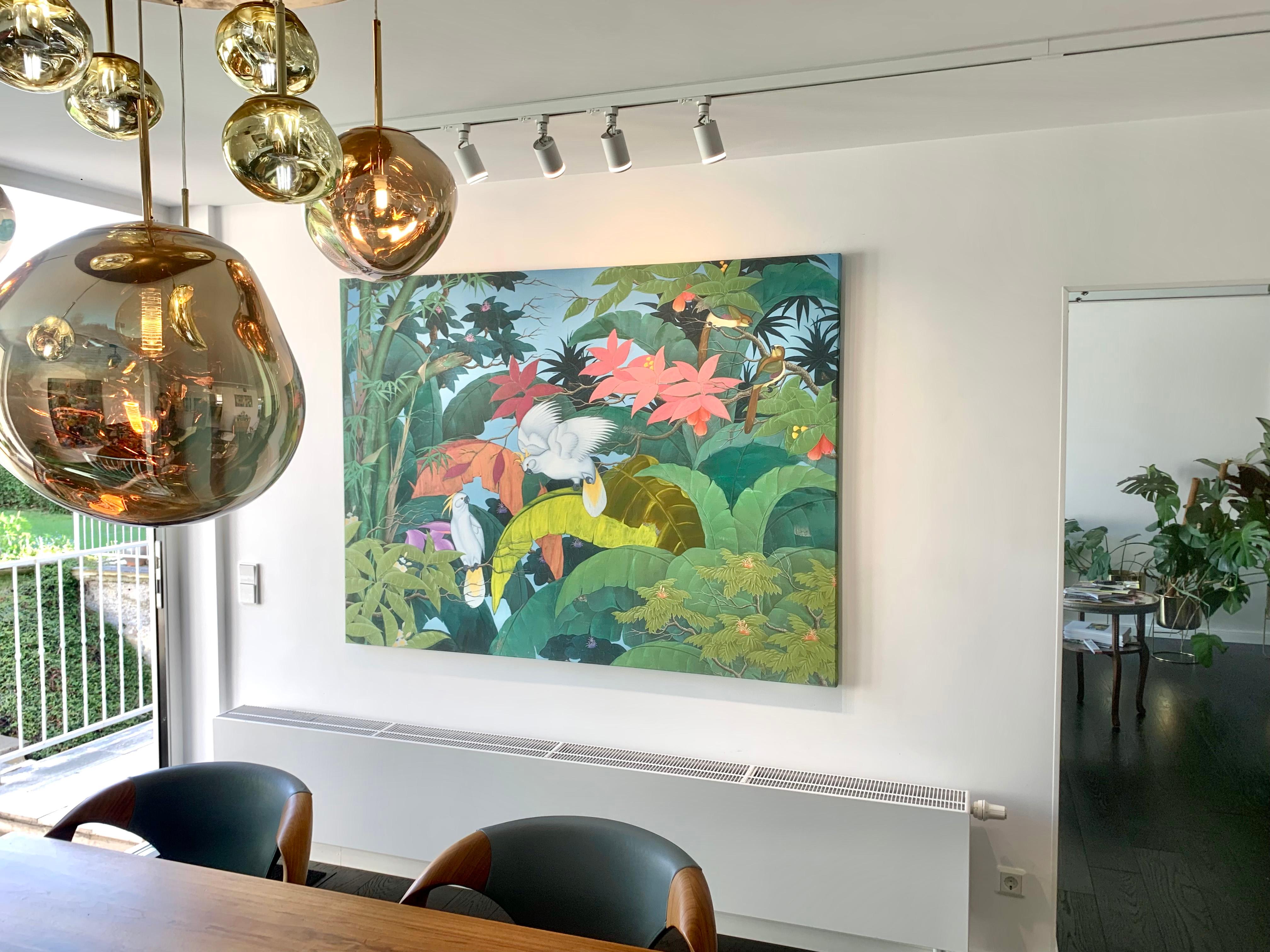 The Rustle of Feathers by Katharina Husslein Contemporary Jungle Landscape 5