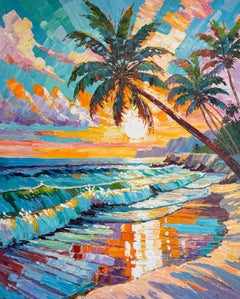 Der Sand zwischen unseren Zehen, Ölgemälde in Impasto-Technik, 100 x 80 cm, signiert