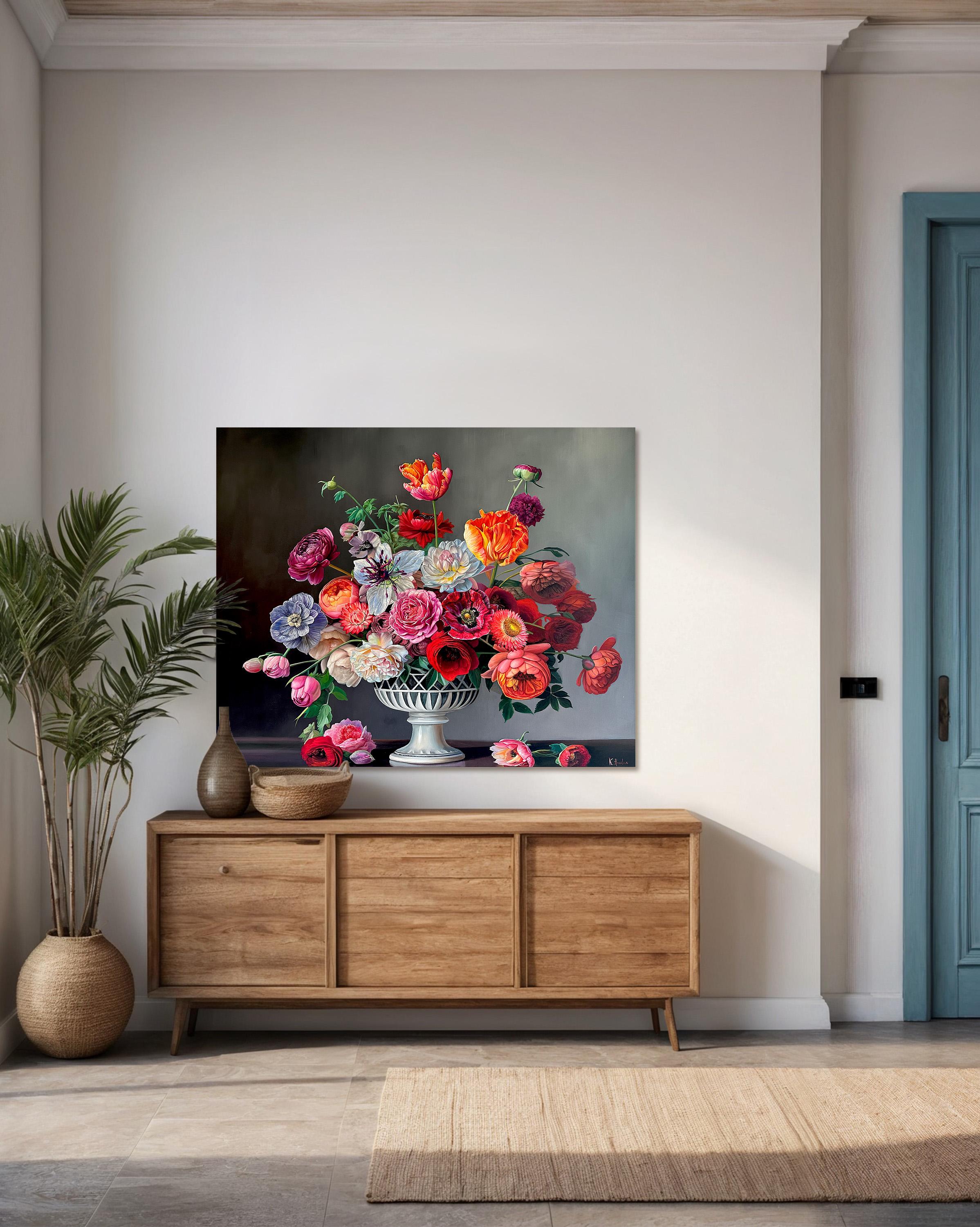 The way the night knows itself - K.K Husslein Nature morte hyperréaliste botanique en vente 8