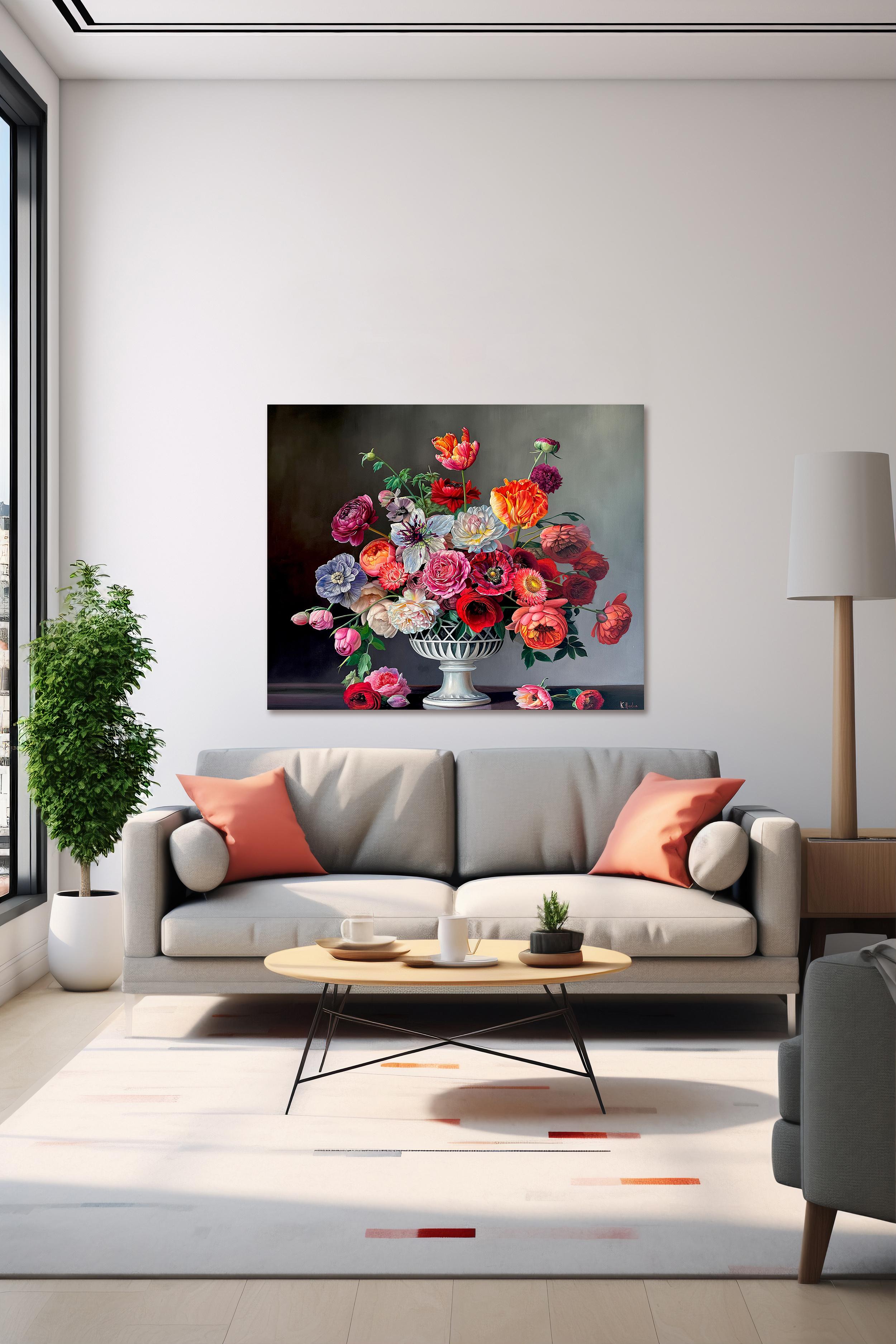 The way the night knows itself - K.K Husslein Nature morte hyperréaliste botanique en vente 6