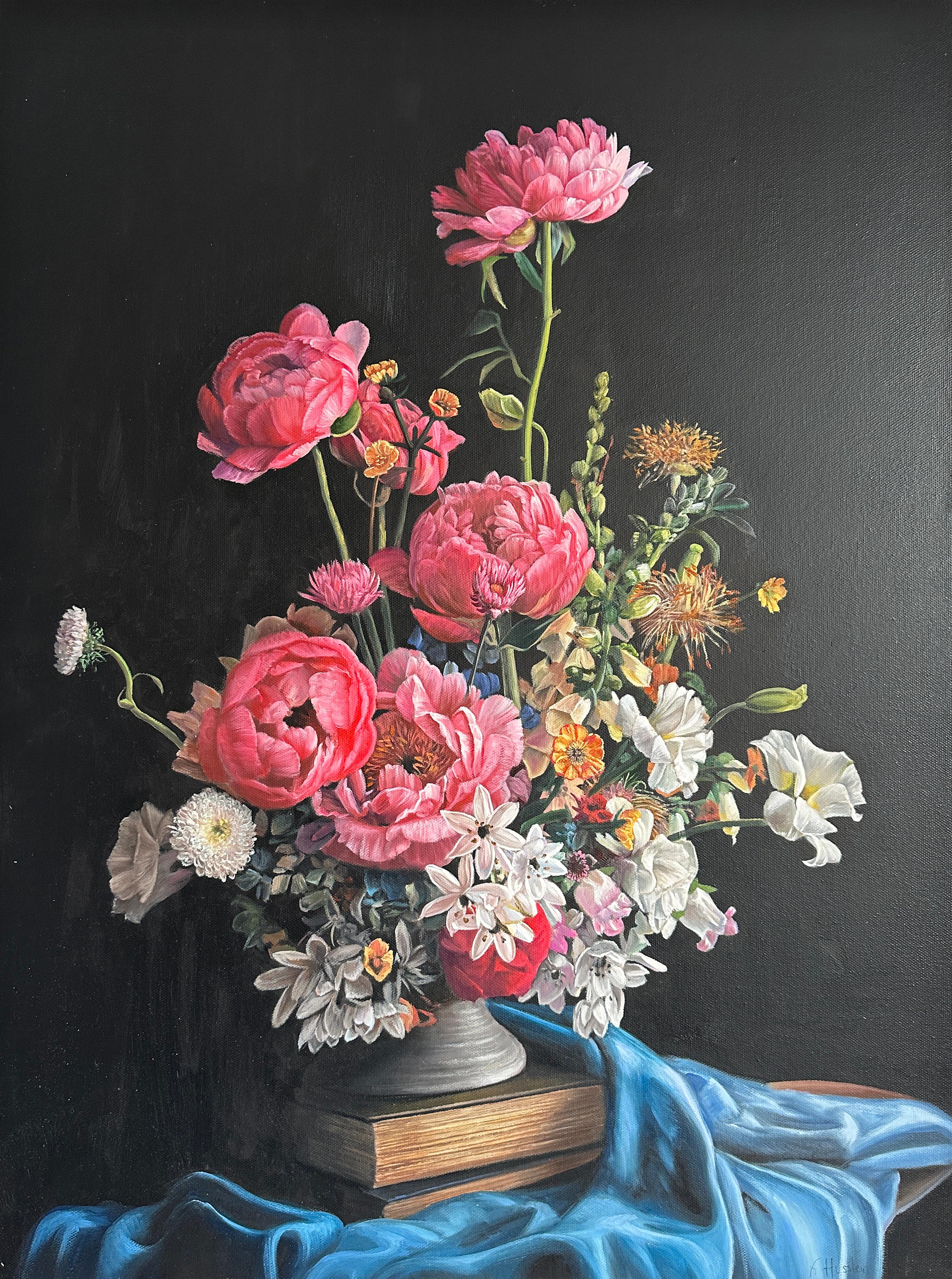 The Worship of this Love by K Husslein Botanical Hyperrealistic Still life - Painting by Katharina Husslein