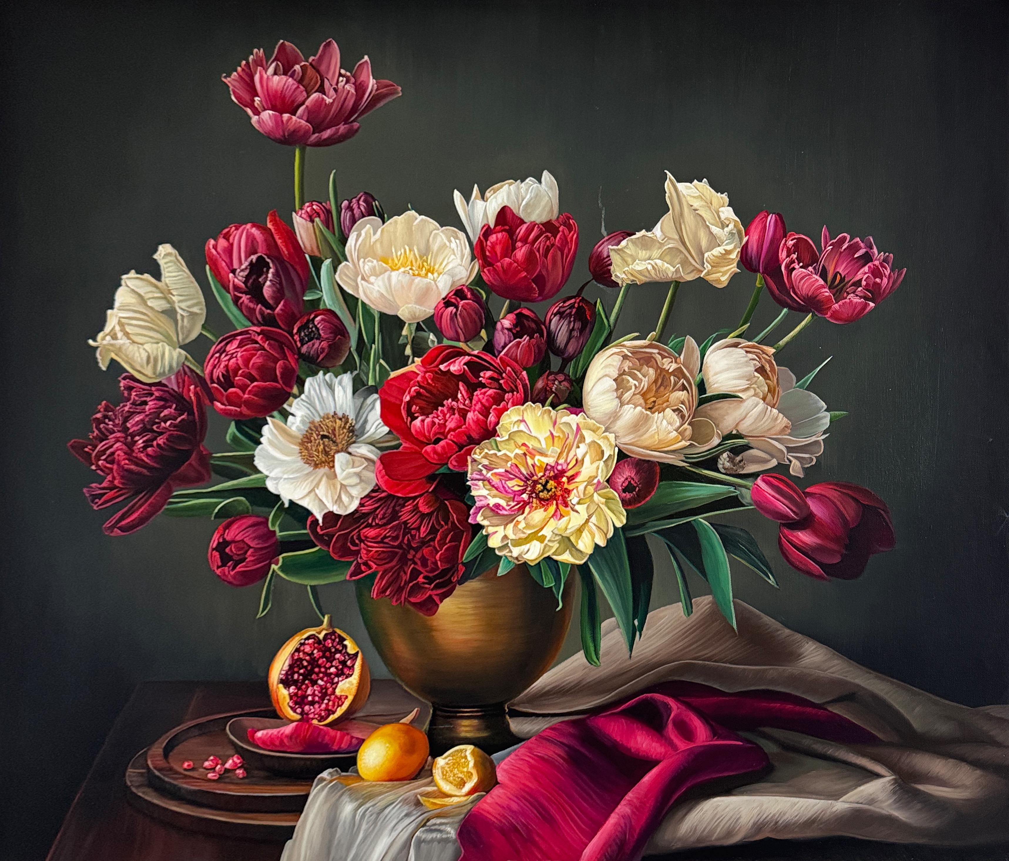 Katharina Husslein Landscape Painting - There is a language in the space between - K.Husslein flower Still life