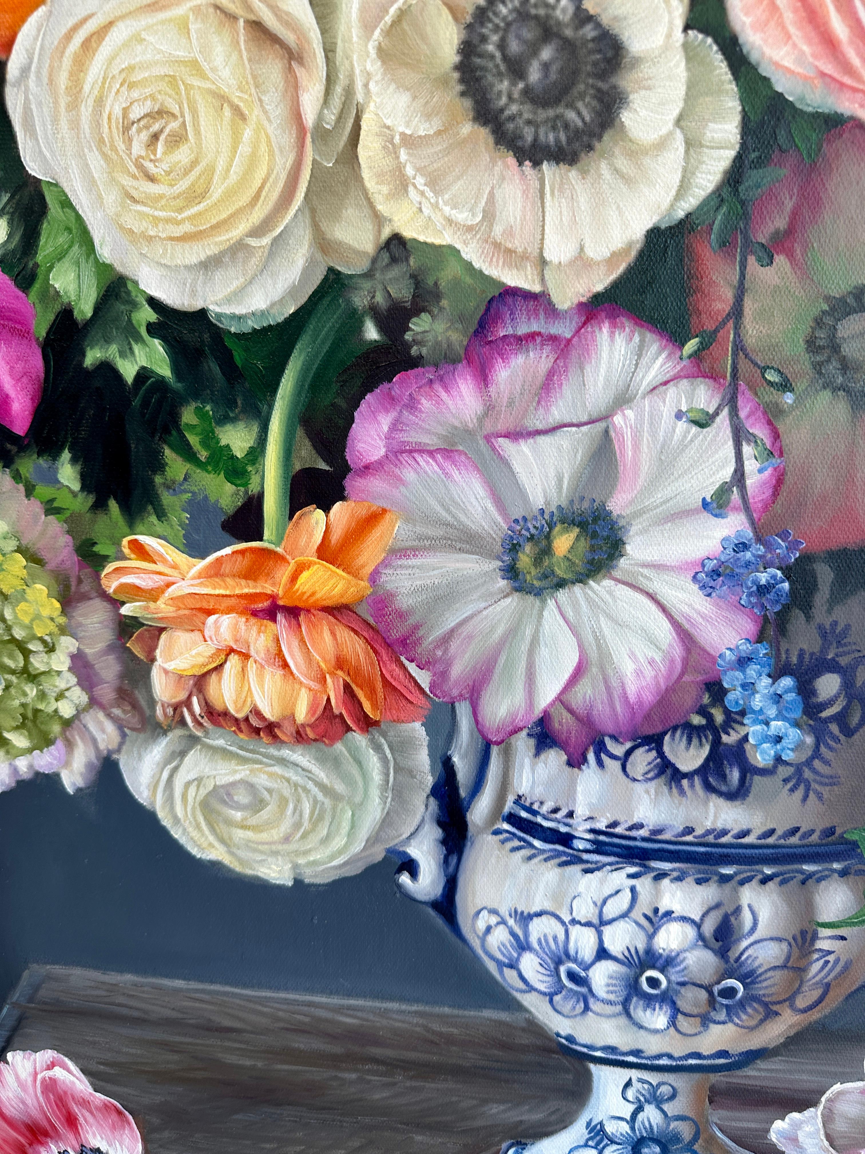 Thousand Stars by Katharina Husslein Nature morte florale contemporaine Peinture à l'huile 10