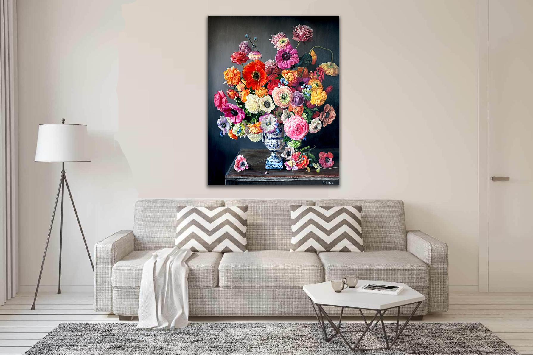 Thousand Stars by Katharina Husslein Nature morte florale contemporaine Peinture à l'huile 11