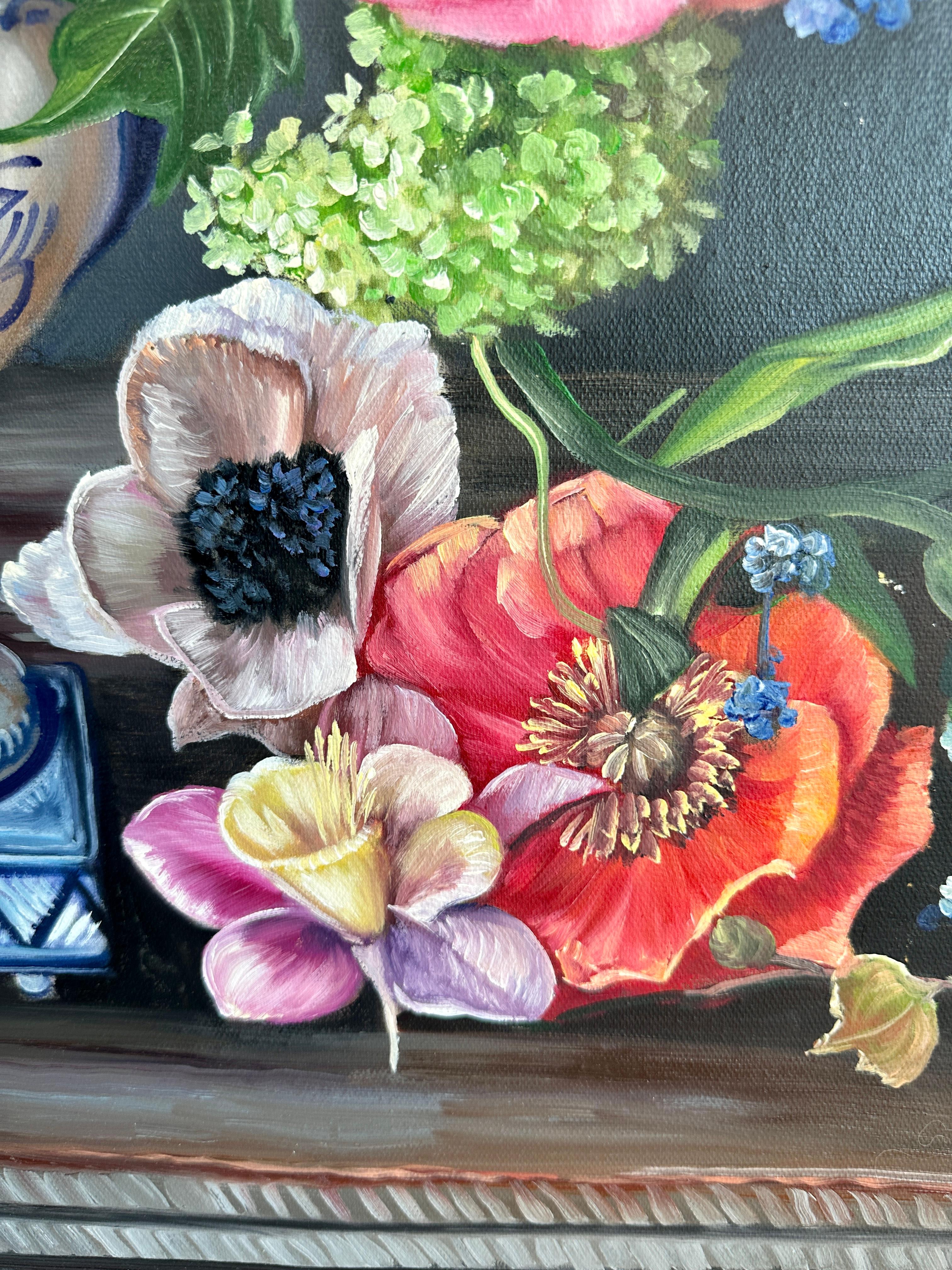 Thousand Stars by Katharina Husslein Nature morte florale contemporaine Peinture à l'huile 12