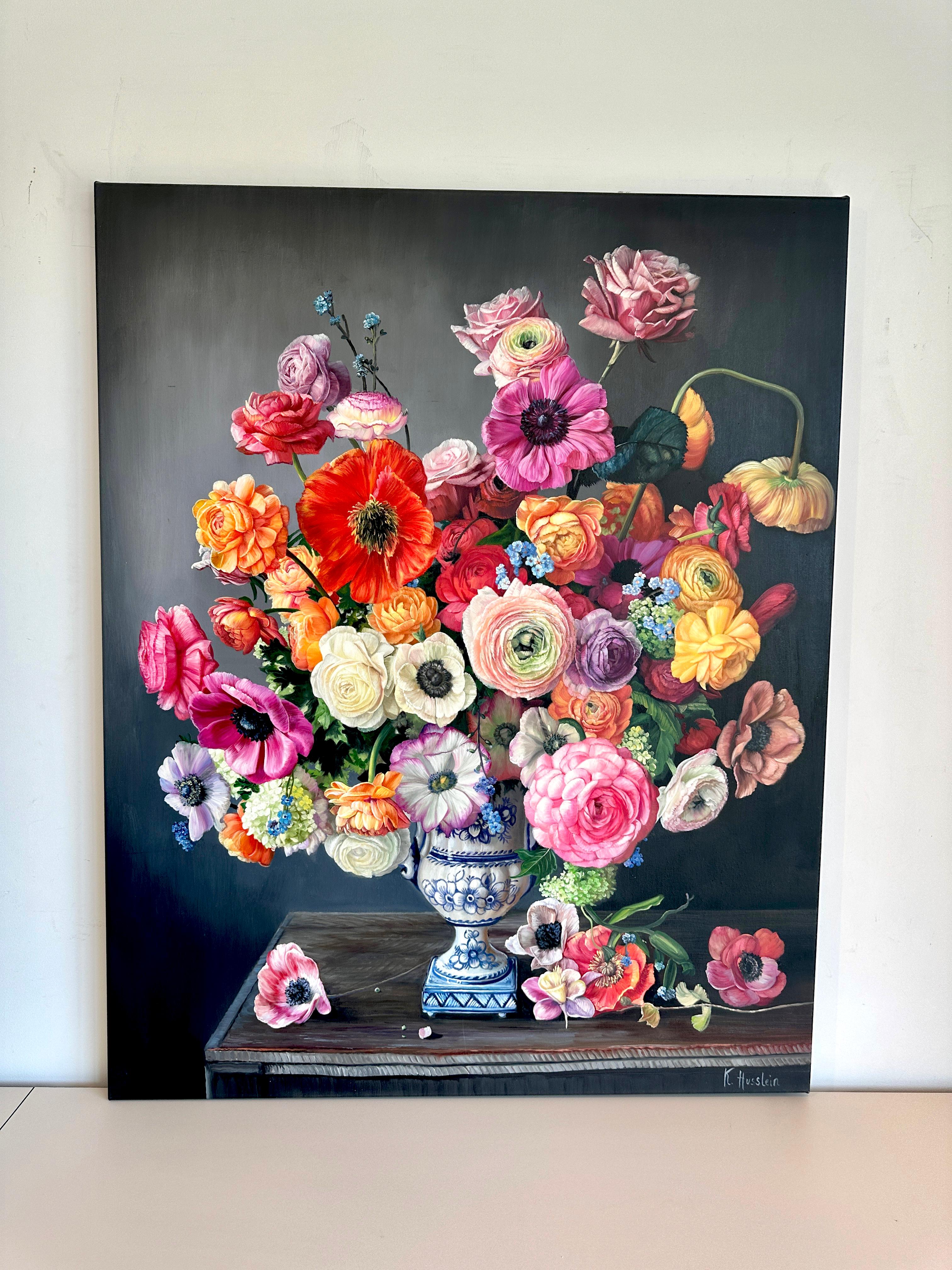 Thousand Stars by Katharina Husslein Nature morte florale contemporaine Peinture à l'huile 1