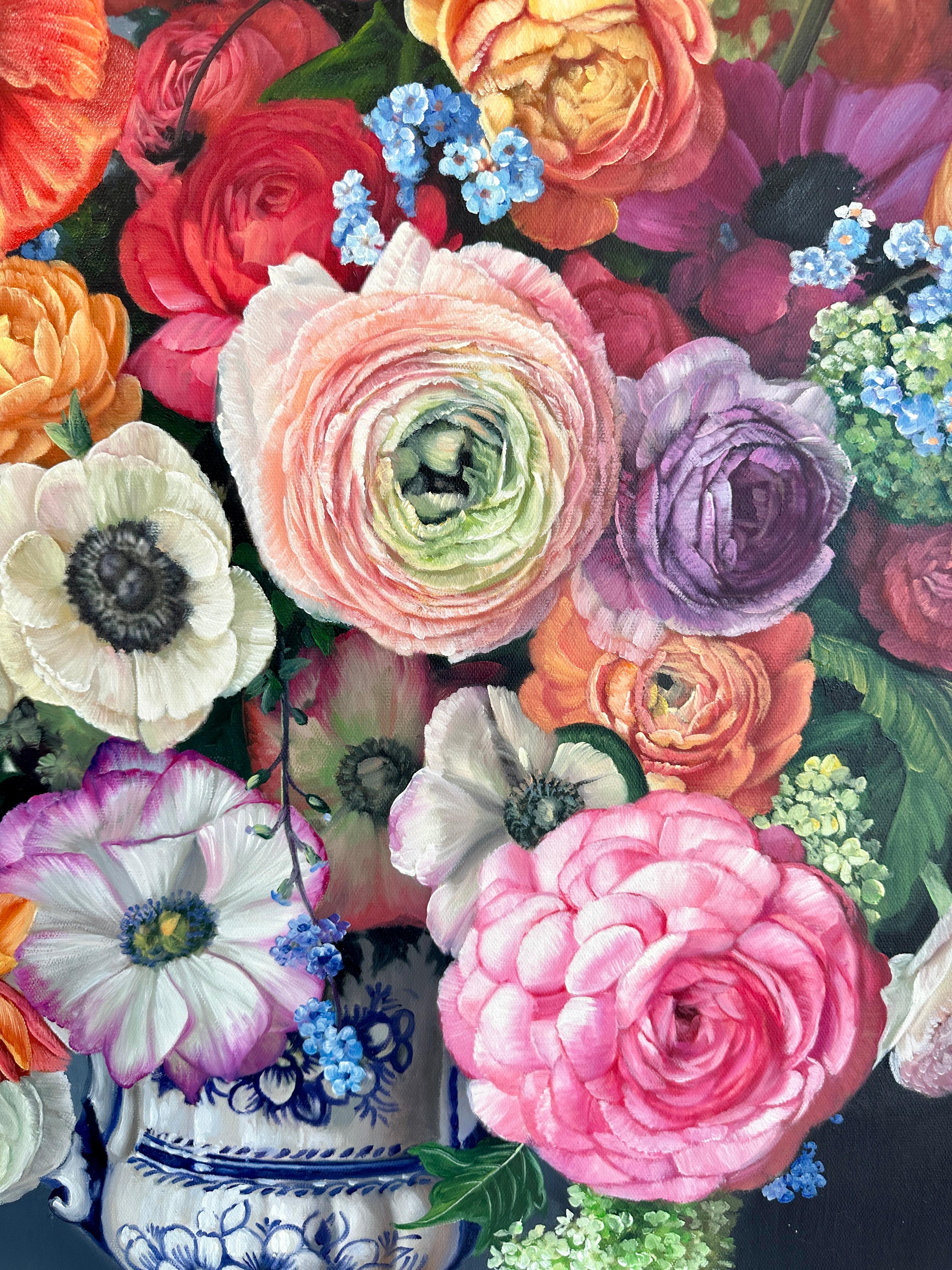 Thousand Stars by Katharina Husslein Nature morte florale contemporaine Peinture à l'huile 2