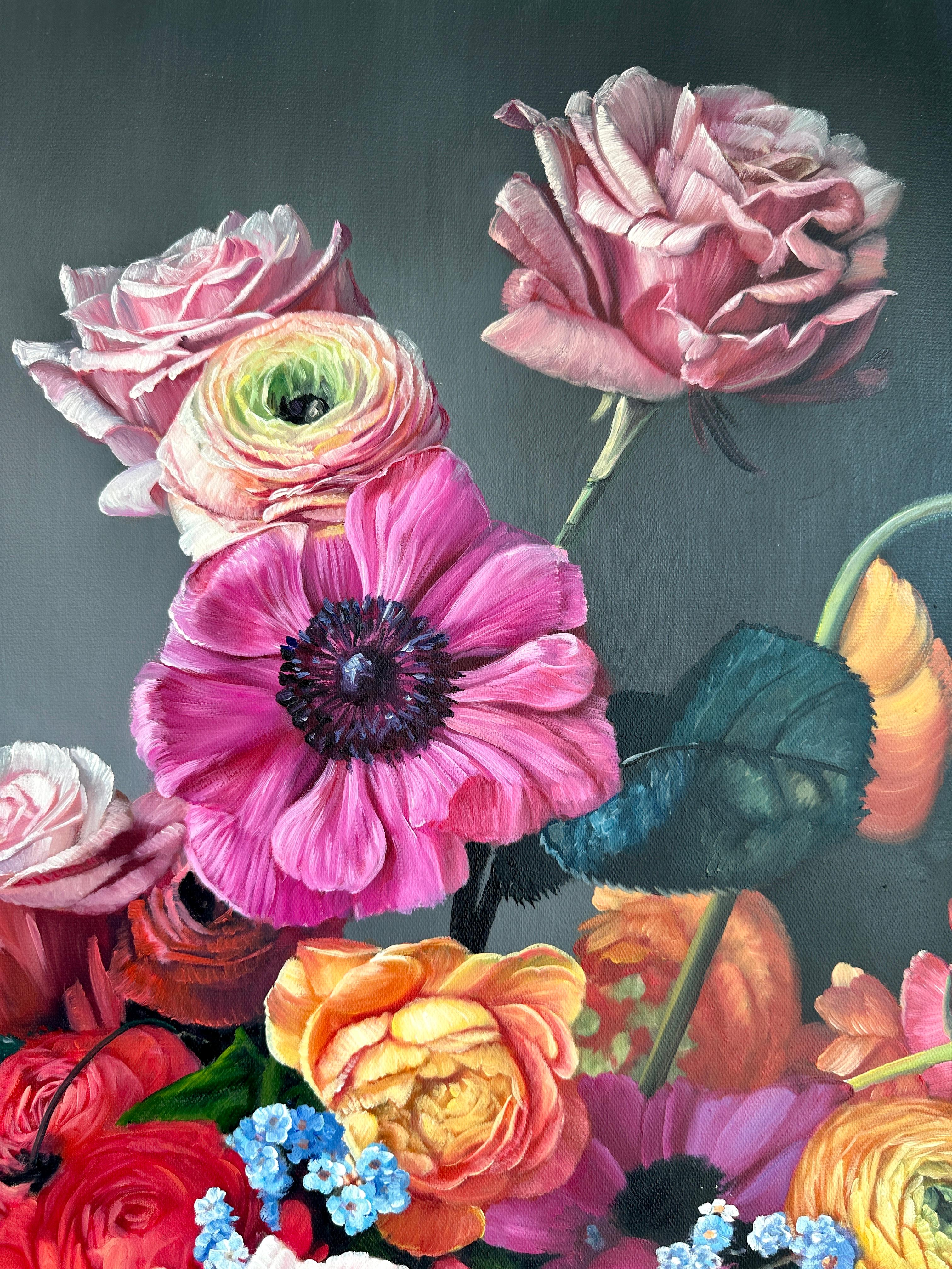 Thousand Stars by Katharina Husslein Nature morte florale contemporaine Peinture à l'huile 4