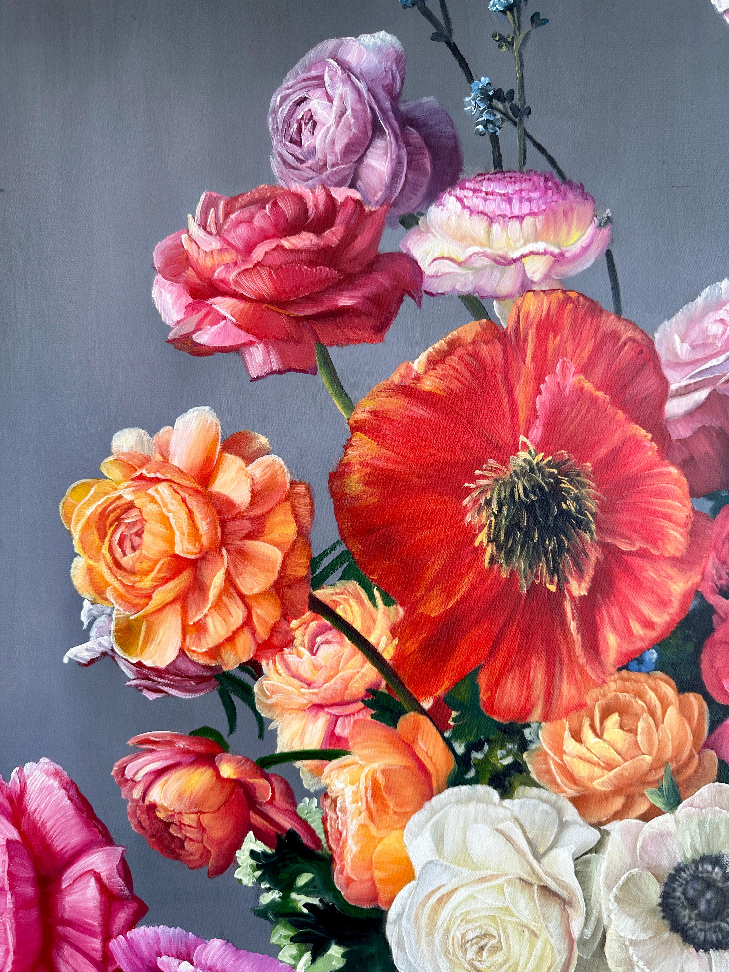 Thousand Stars by Katharina Husslein Nature morte florale contemporaine Peinture à l'huile 6