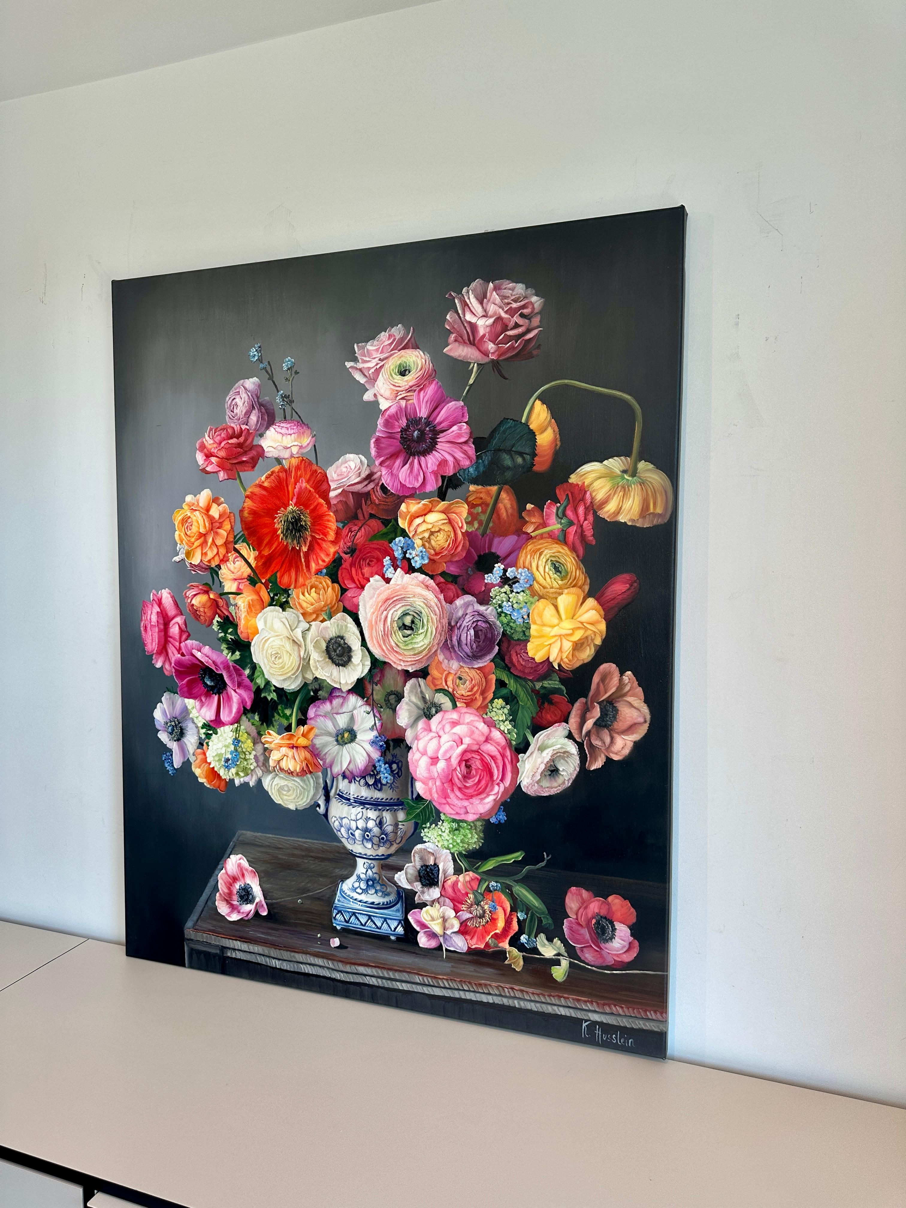 Thousand Stars by Katharina Husslein Nature morte florale contemporaine Peinture à l'huile 7