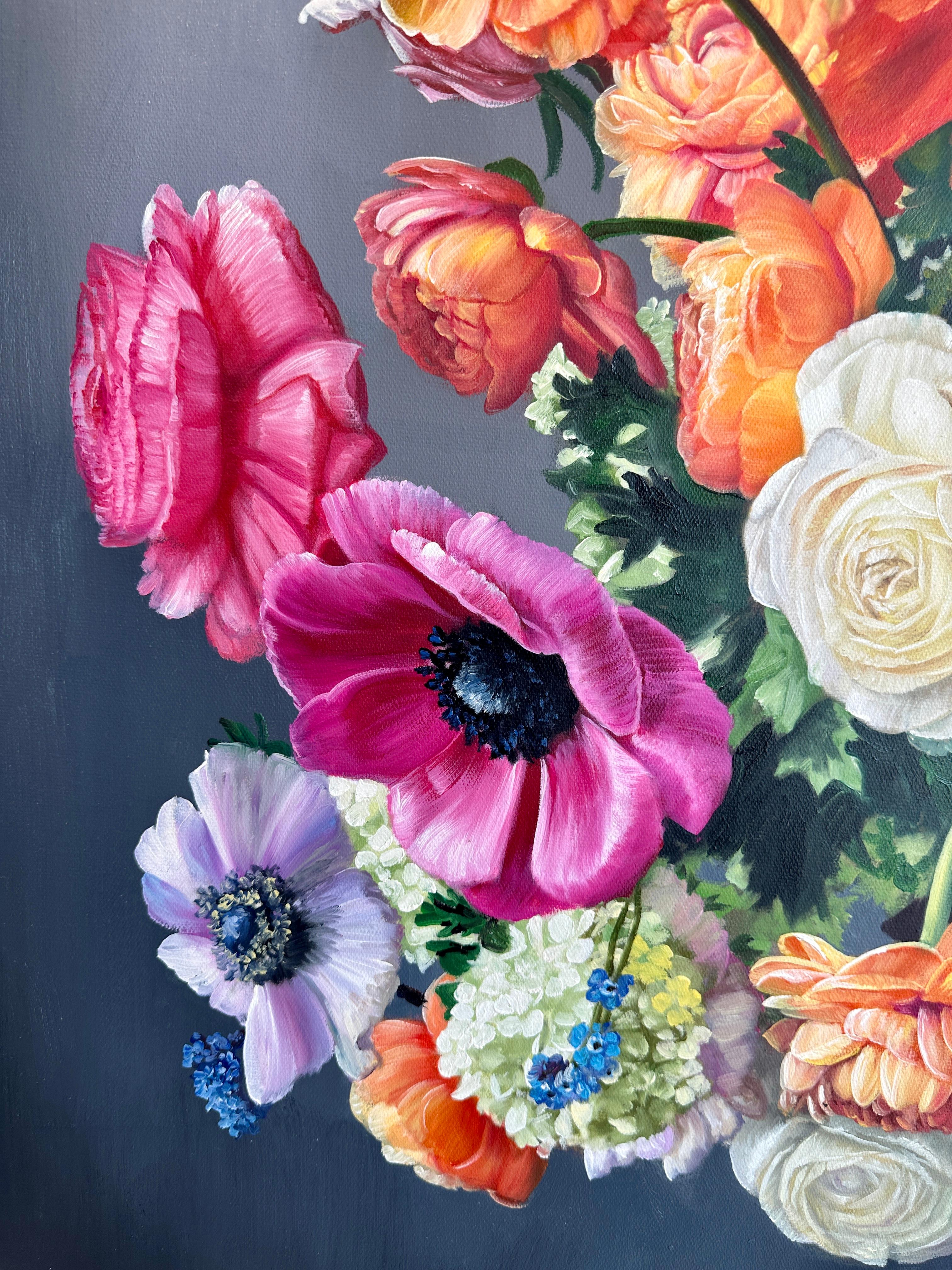 Thousand Stars by Katharina Husslein Nature morte florale contemporaine Peinture à l'huile 8