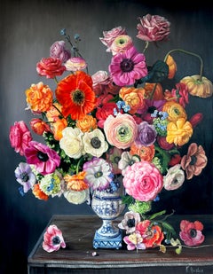 Thousand Stars by Katharina Husslein Nature morte florale contemporaine Peinture à l'huile