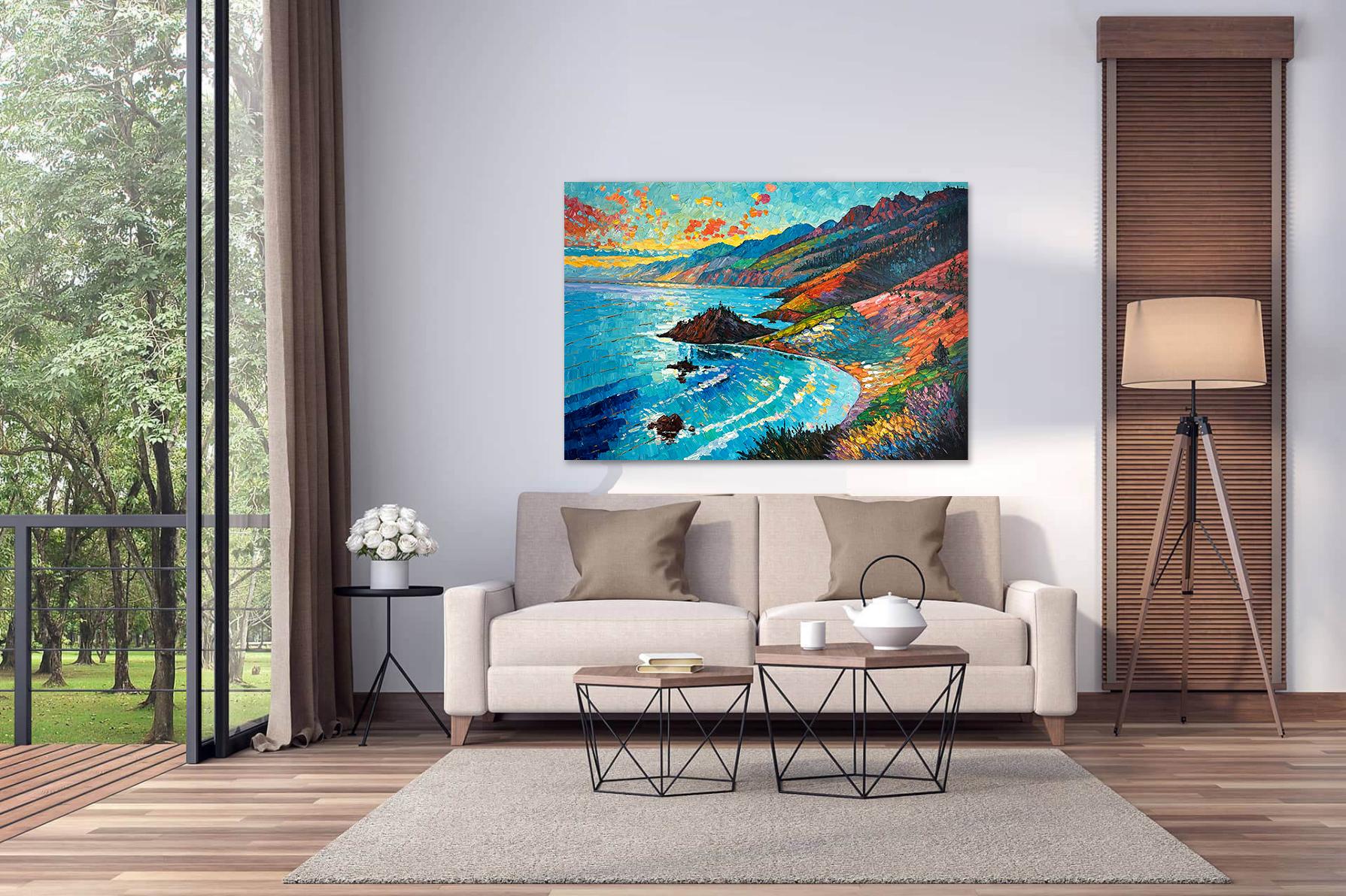 Tiempo para respirar - Katharina Husslein Pintura al óleo de paisajes al Impasto en venta 2