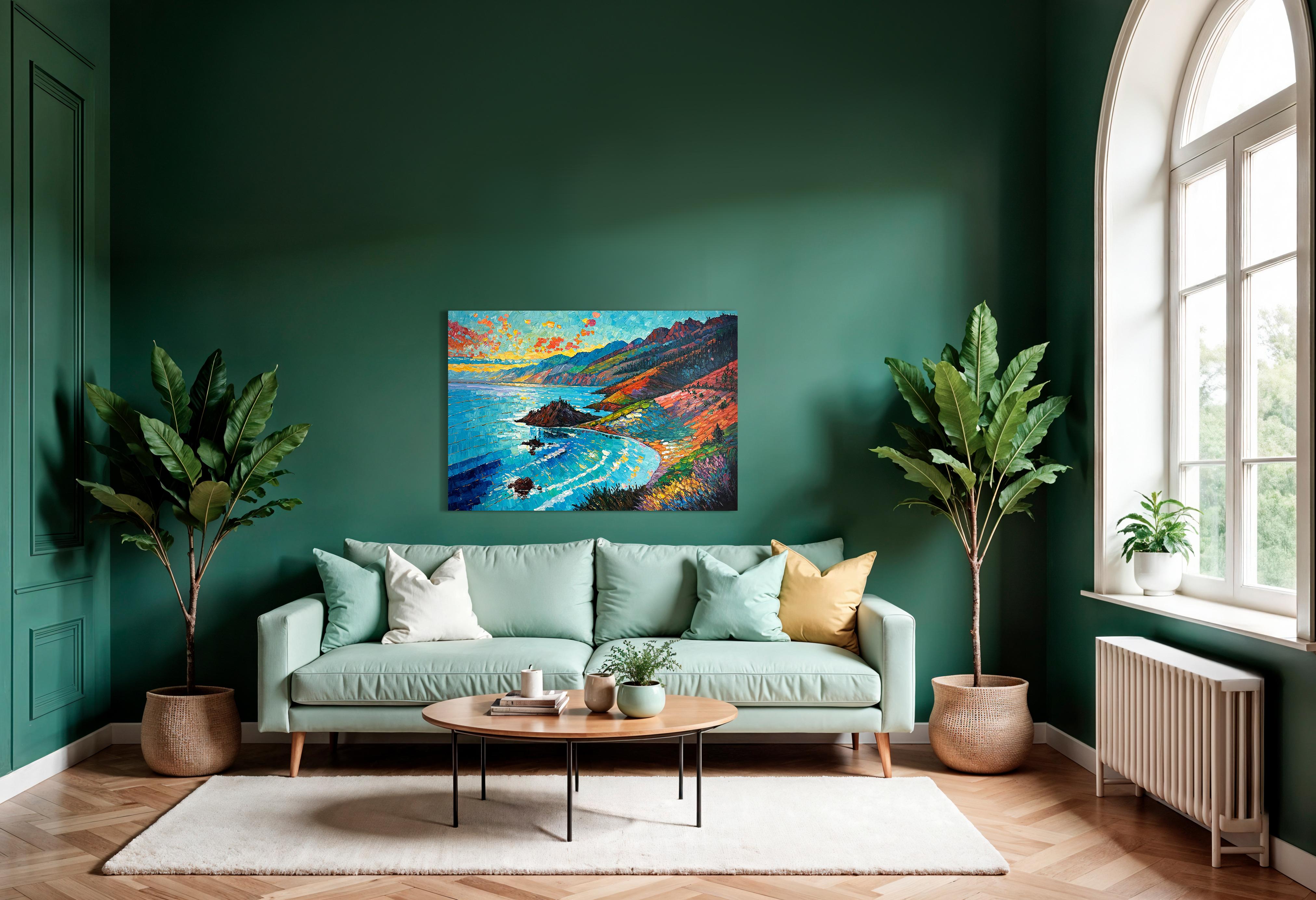 Tiempo para respirar - Katharina Husslein Pintura al óleo de paisajes al Impasto en venta 8