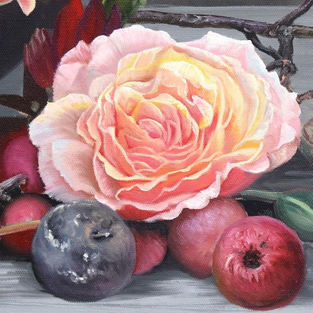Time To Grow - Hyperrealist Botanical Flower Still Life Oil Painting For Sale 6