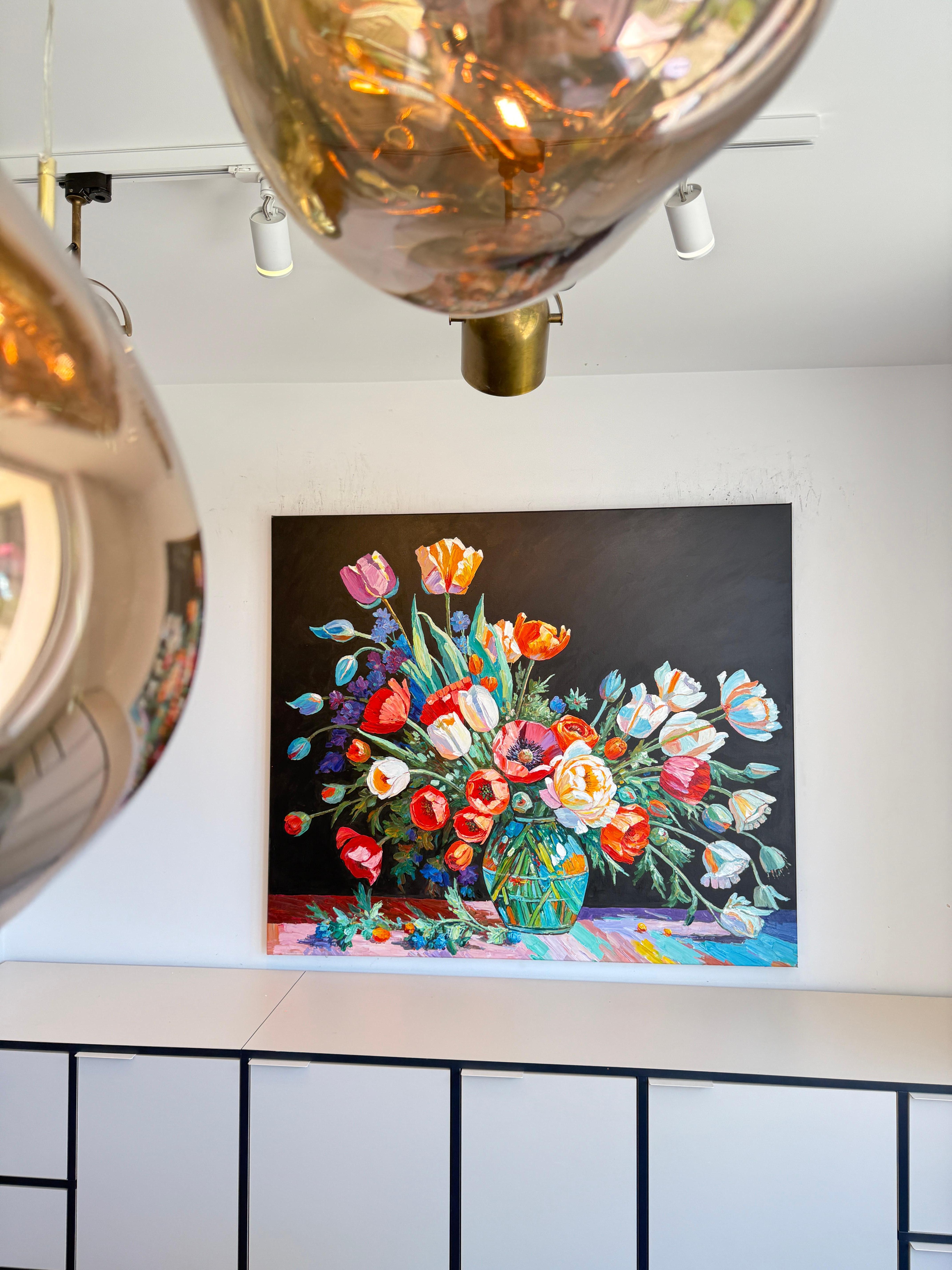 Time with you feels like Love- Katharina Husslein Impasto Oil Flower Painting For Sale 10