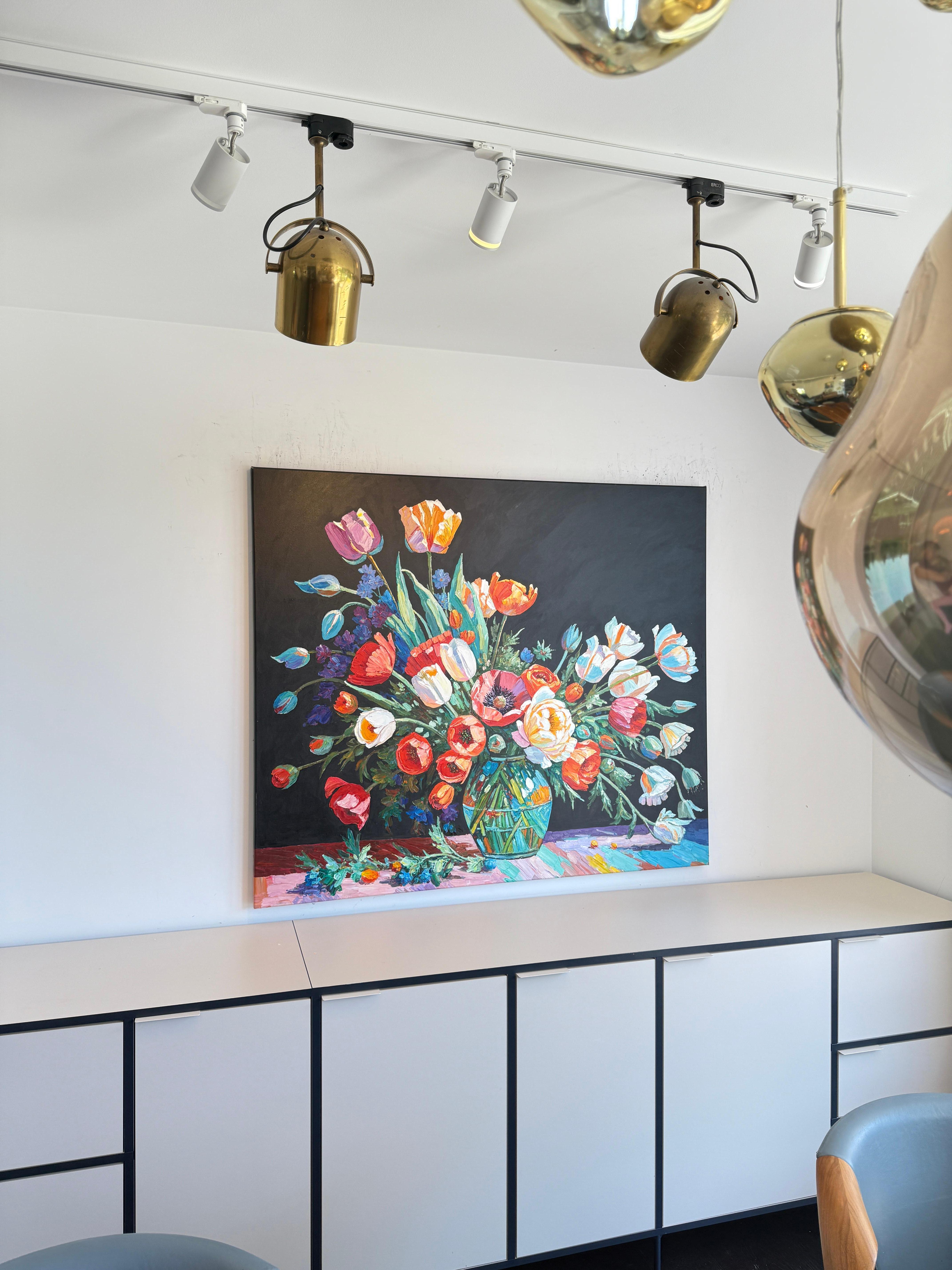 Time with you feels like Love- Katharina Husslein Impasto Oil Flower Painting For Sale 4