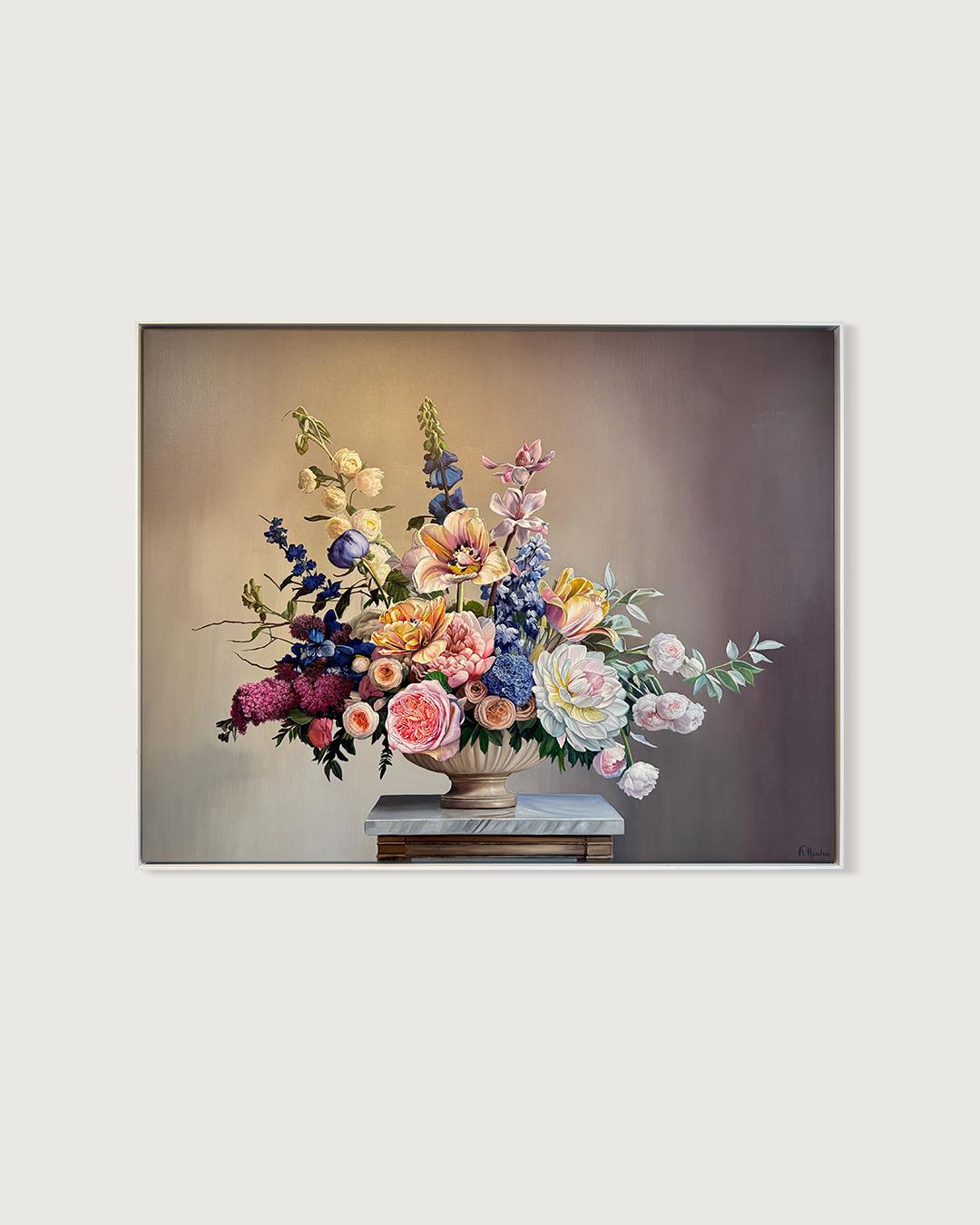 Touched by your light - K.Husslein hyperrealistic flower Still life - Abstract Painting by Katharina Husslein