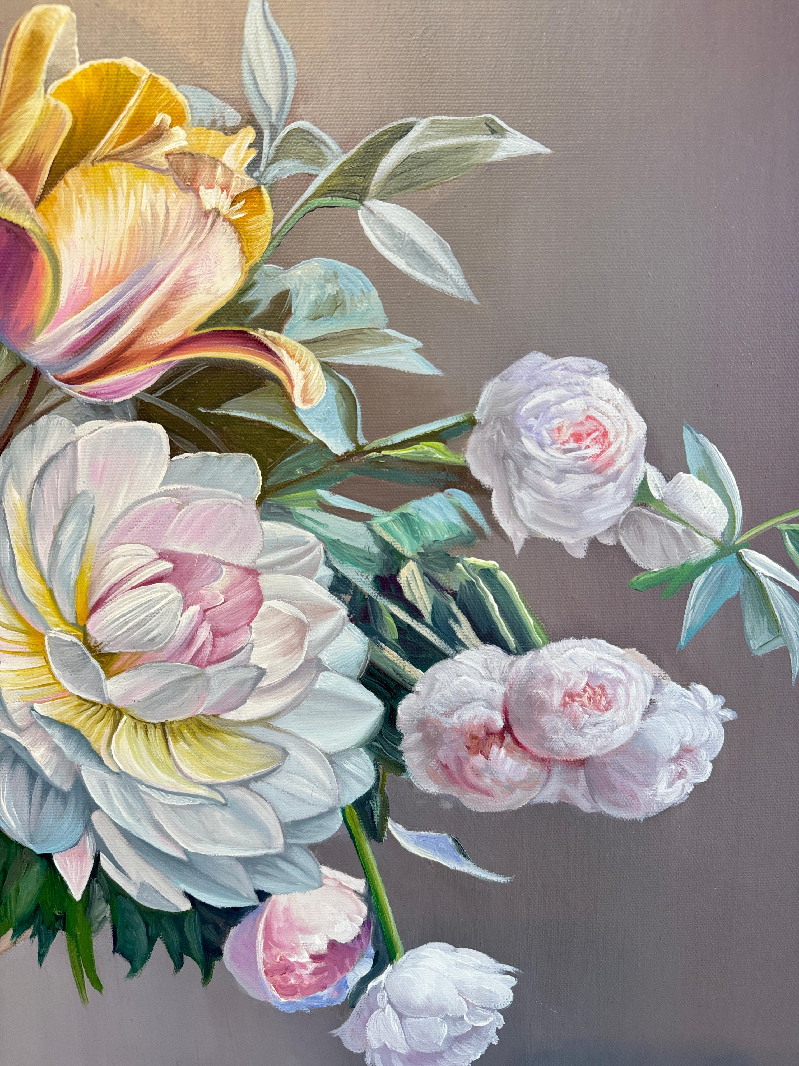Touched by your light - K.Husslein hyperrealistic flower Still life For Sale 6
