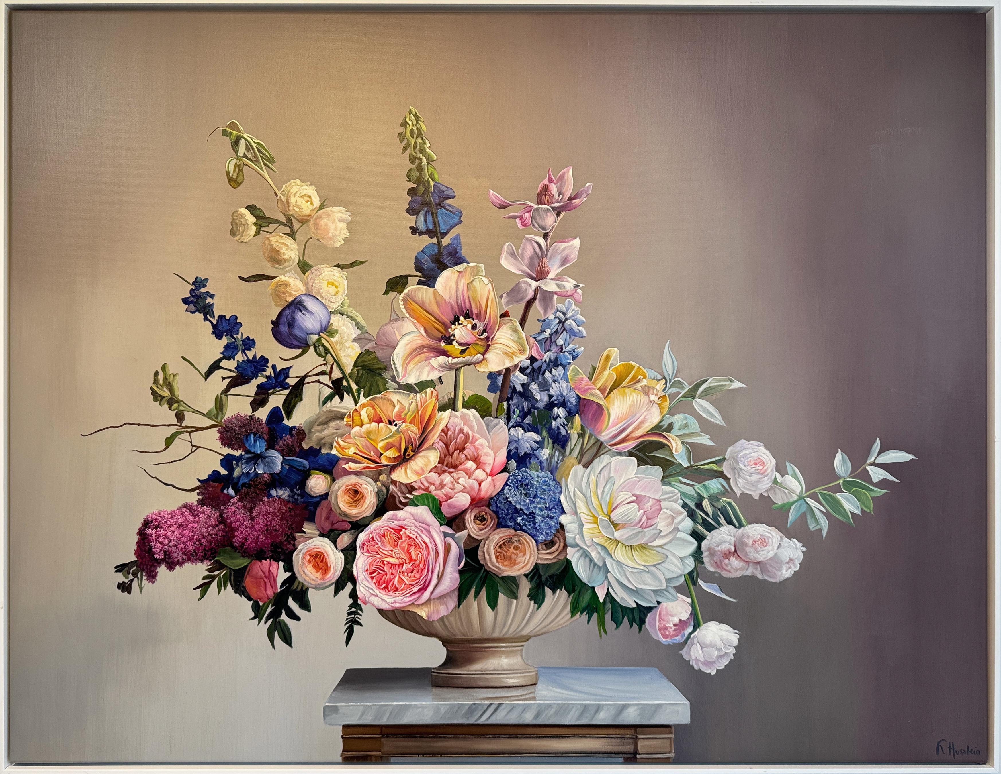 Touched by your light - K.Husslein hyperrealistic flower Still life - Painting by Katharina Husslein