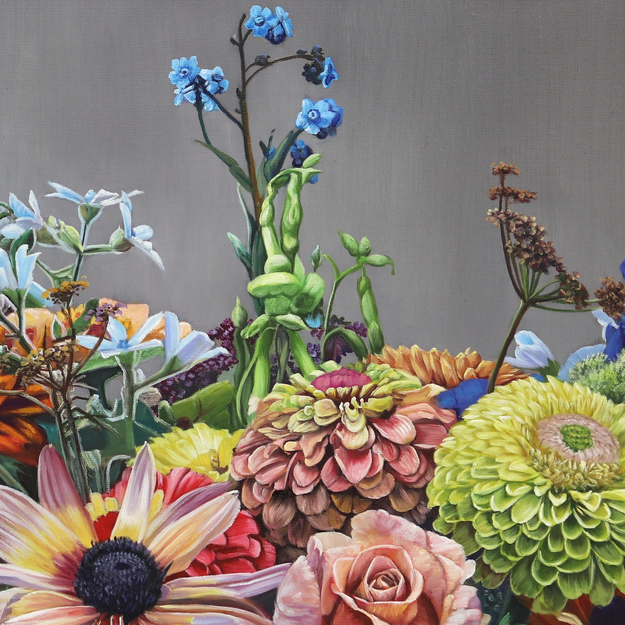 Touching Souls - Hyperrealist Floral Still Life Oil Painting 7
