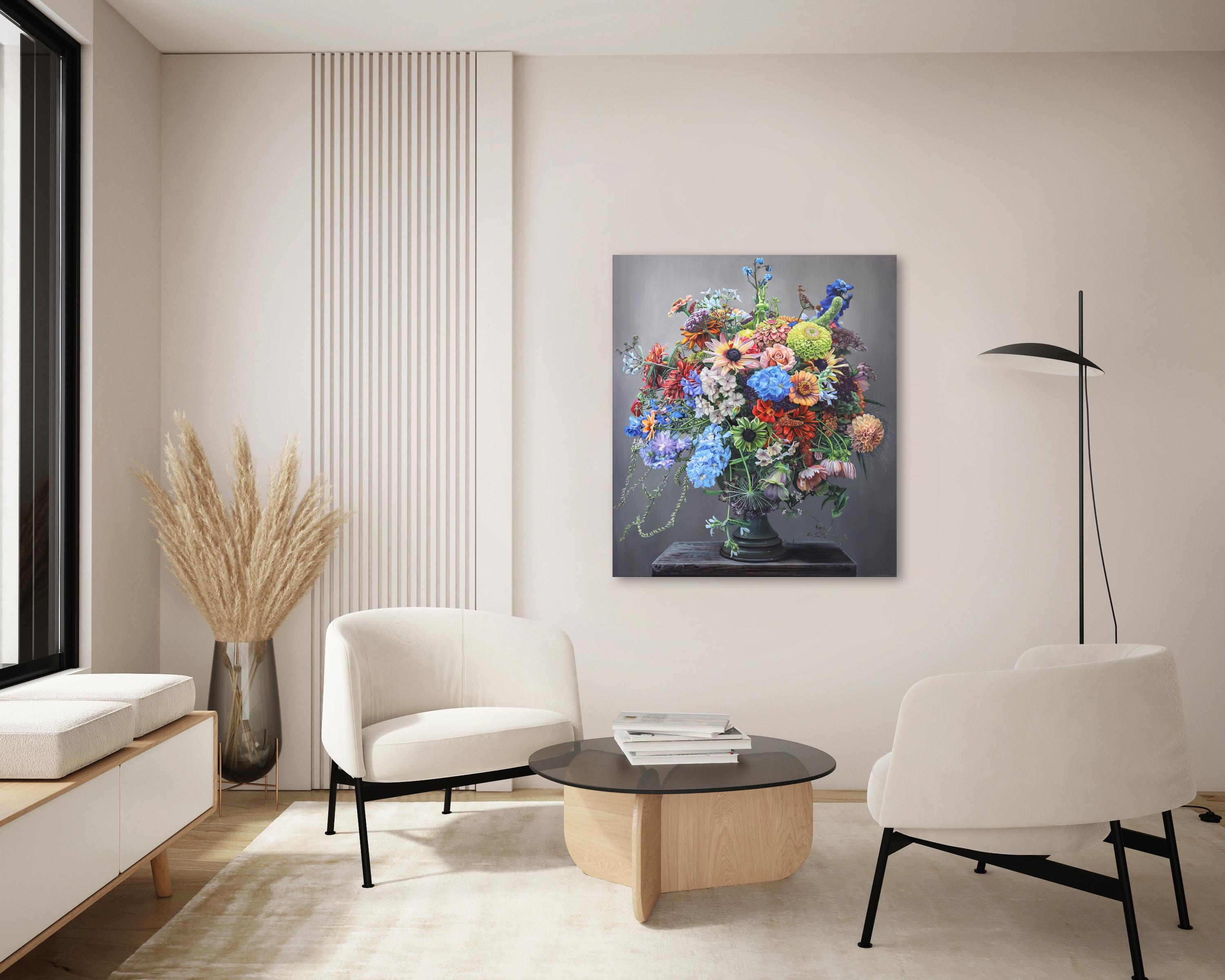 Touching Souls - Hyperrealist Floral Still Life Oil Painting 2