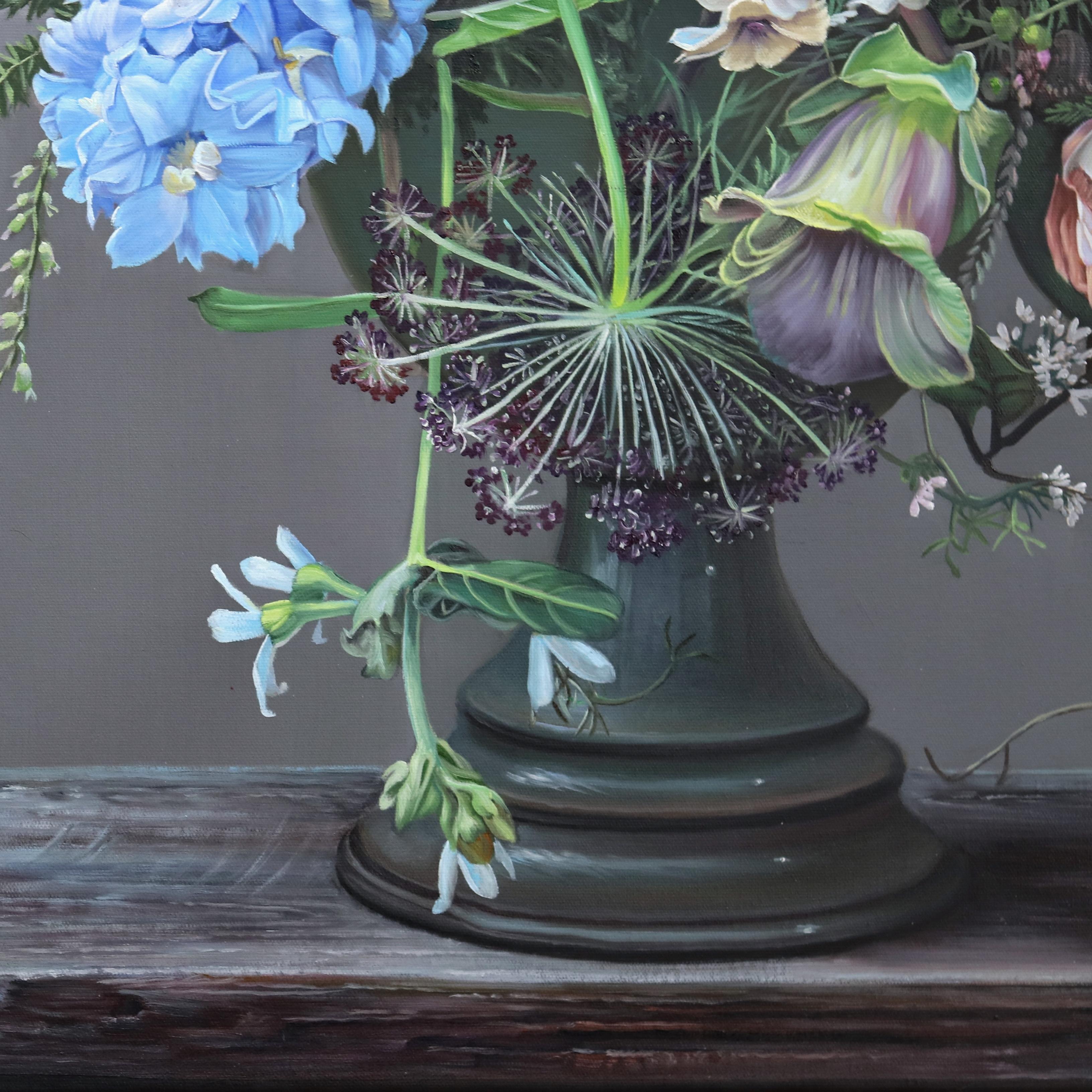 Touching Souls - Hyperrealist Floral Still Life Oil Painting 4
