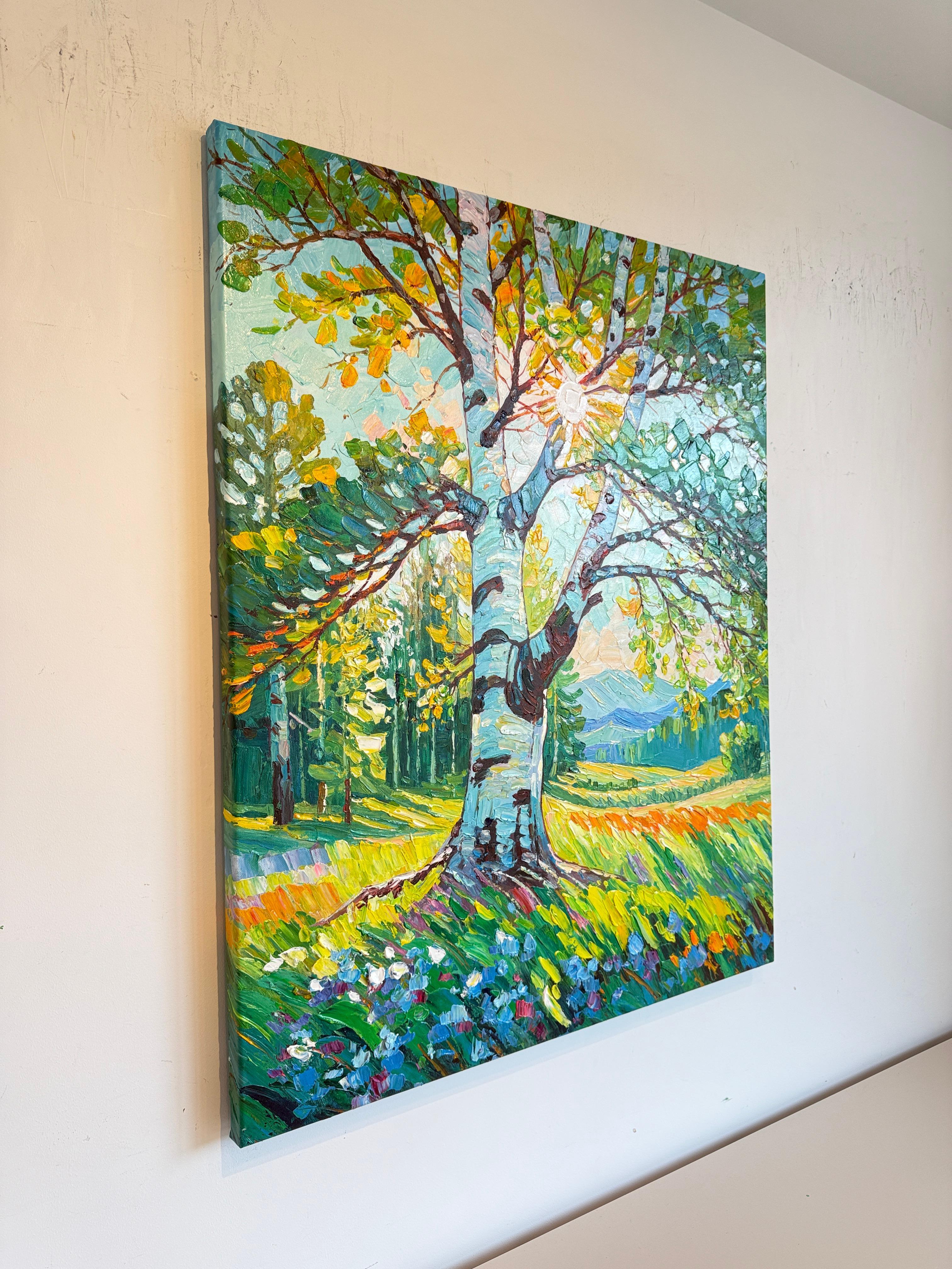 Tropical Sunlight in your eyes von K.Husslein Impasto Botanik Pflanzengemälde im Angebot 5