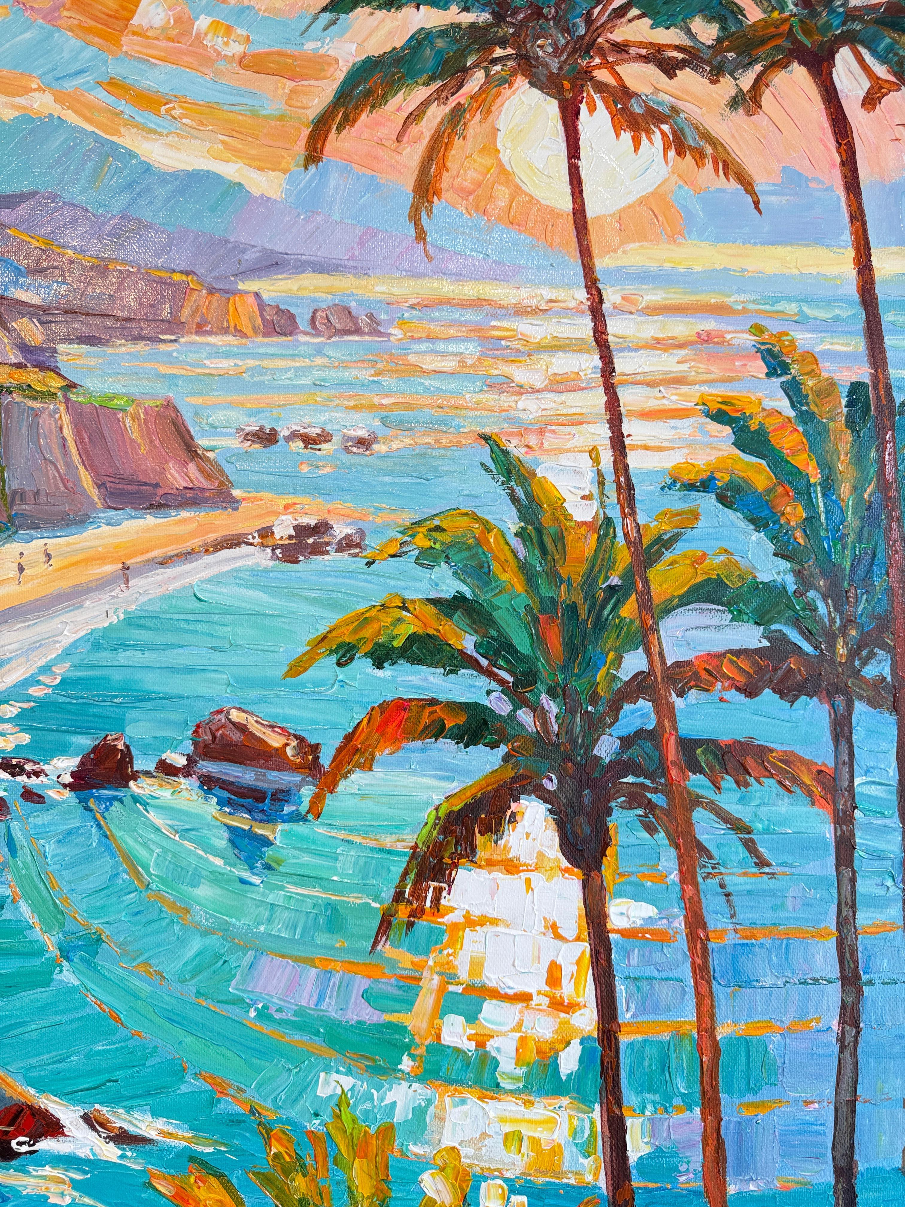 Tropical Sunlight in your eyes von K.Husslein Impasto Botanik Pflanzengemälde im Angebot 6