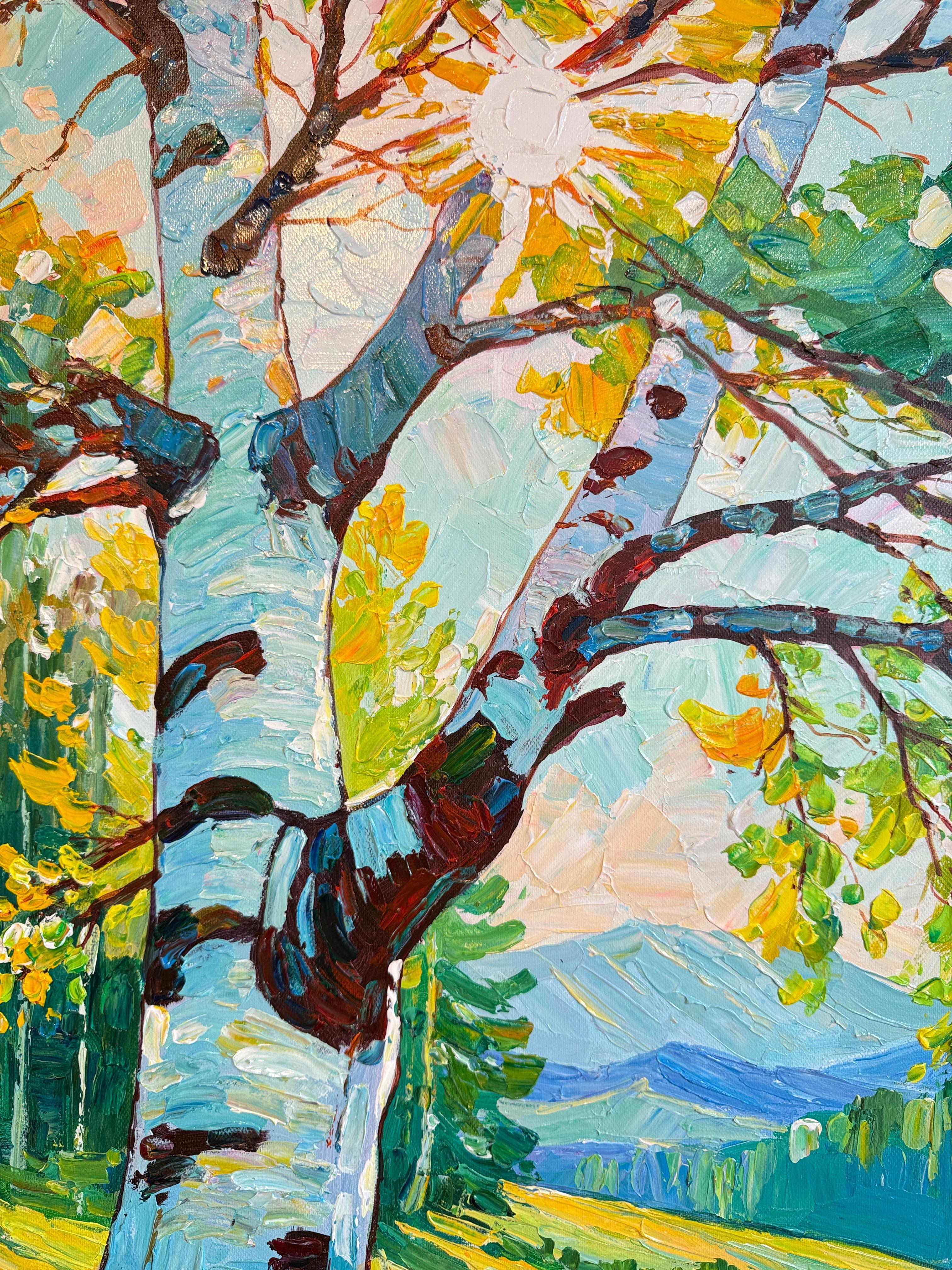 Tropical Sunlight in your eyes von K.Husslein Impasto Botanik Pflanzengemälde im Angebot 6