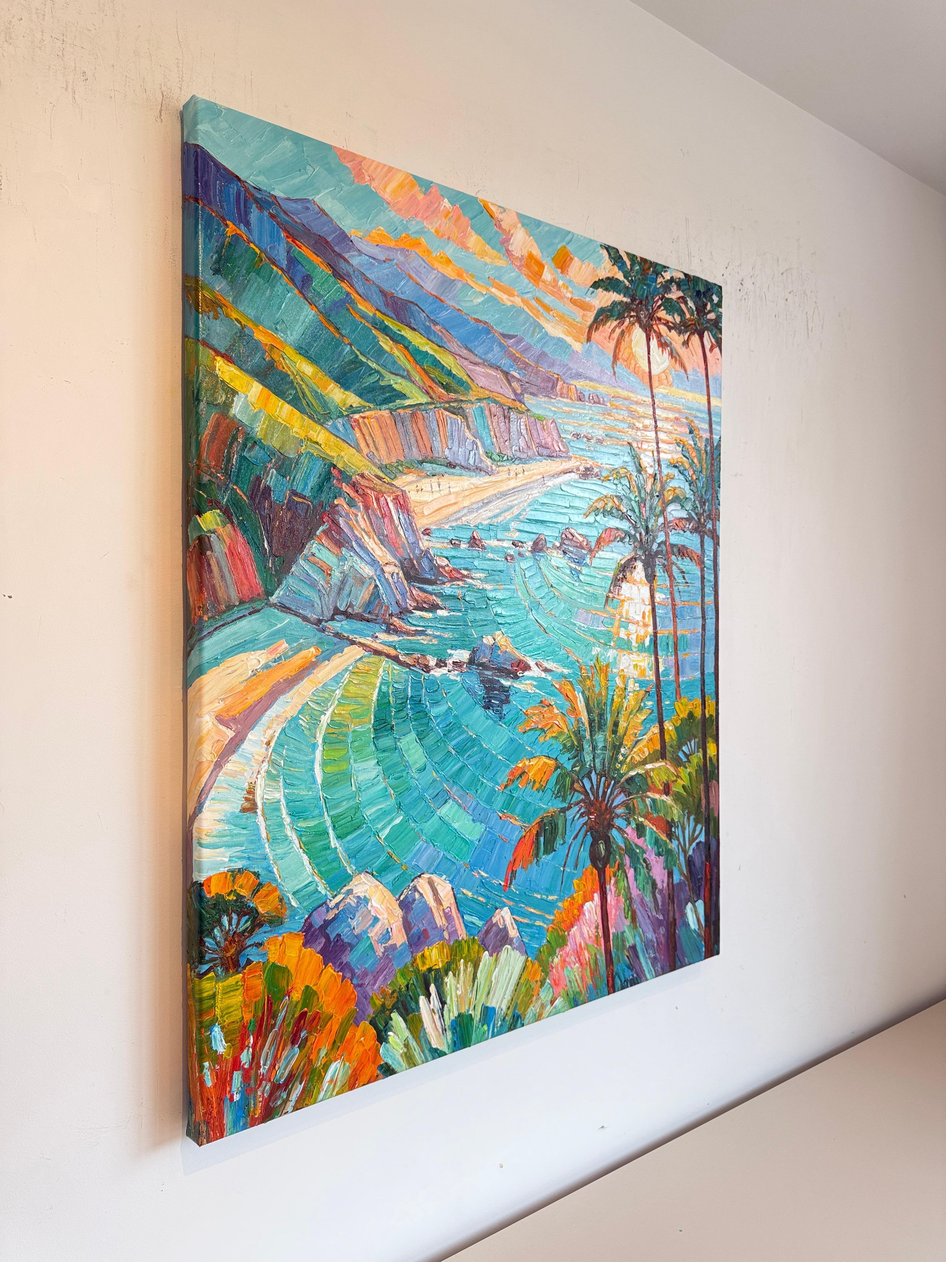 Tropical Sunlight in your eyes von K.Husslein Impasto Botanik Pflanzengemälde im Angebot 7