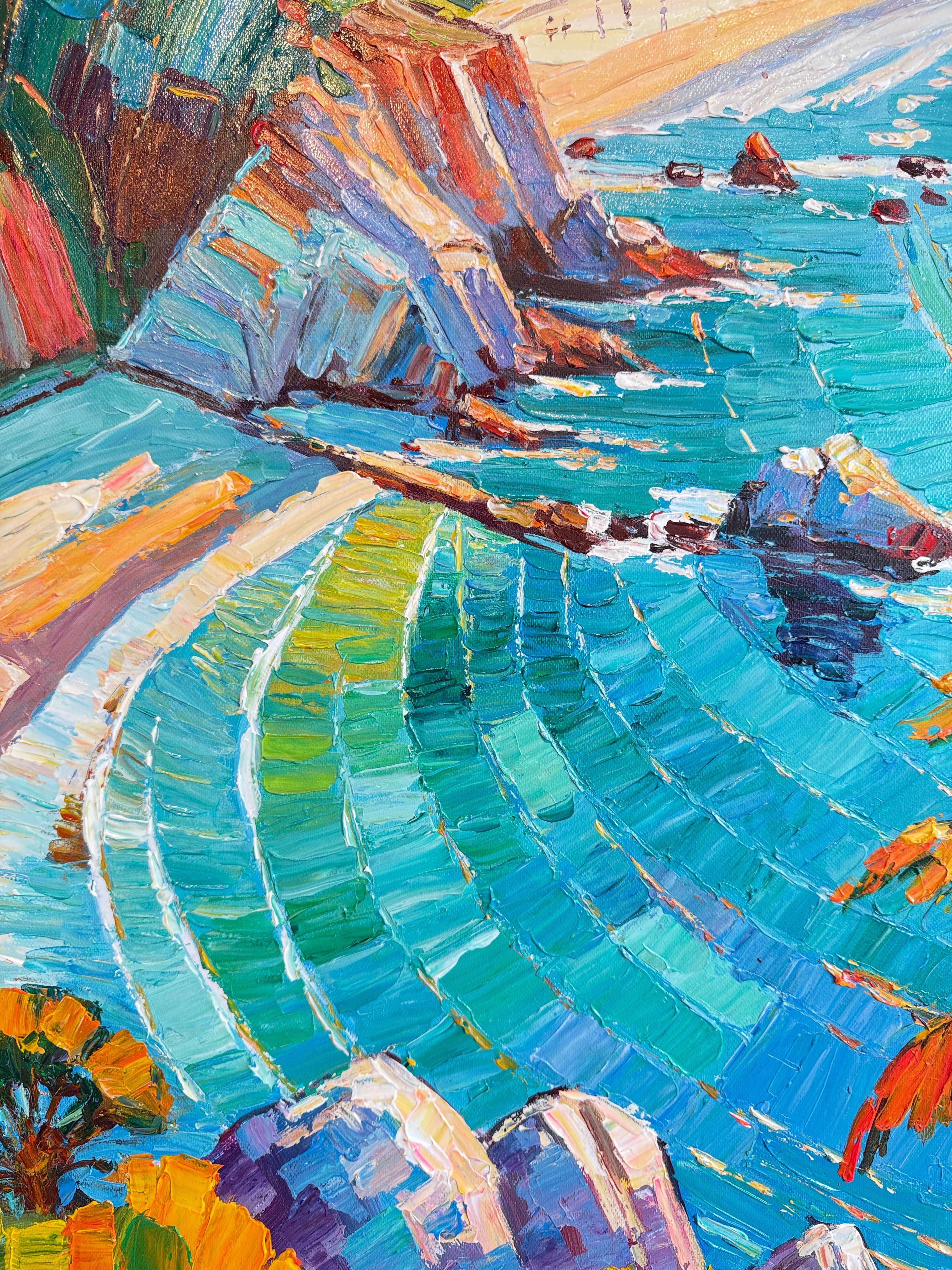 Tropical Sunlight in your eyes von K.Husslein Impasto Botanik Pflanzengemälde im Angebot 8