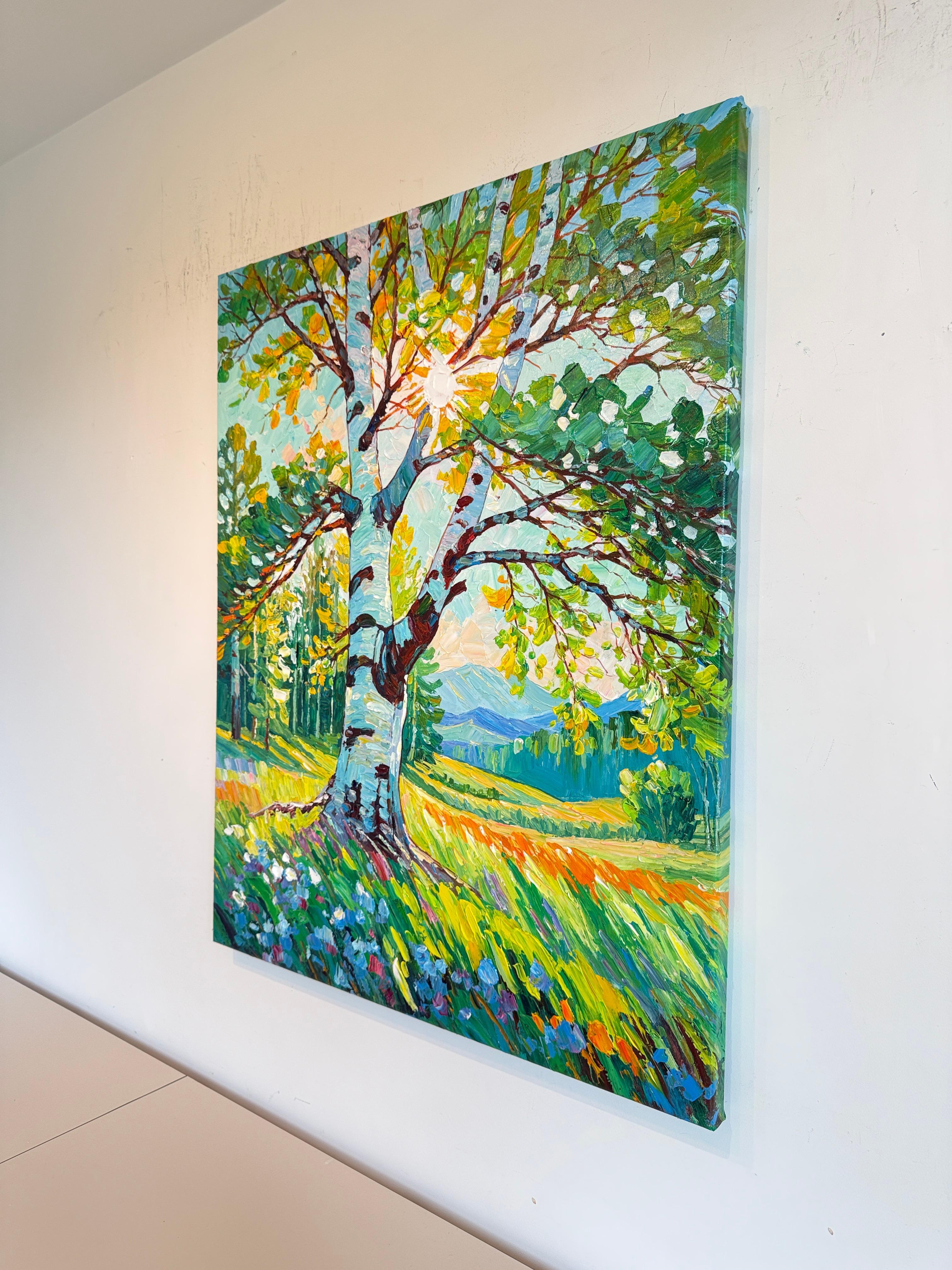 Tropical Sunlight in your eyes von K.Husslein Impasto Botanik Pflanzengemälde im Angebot 8