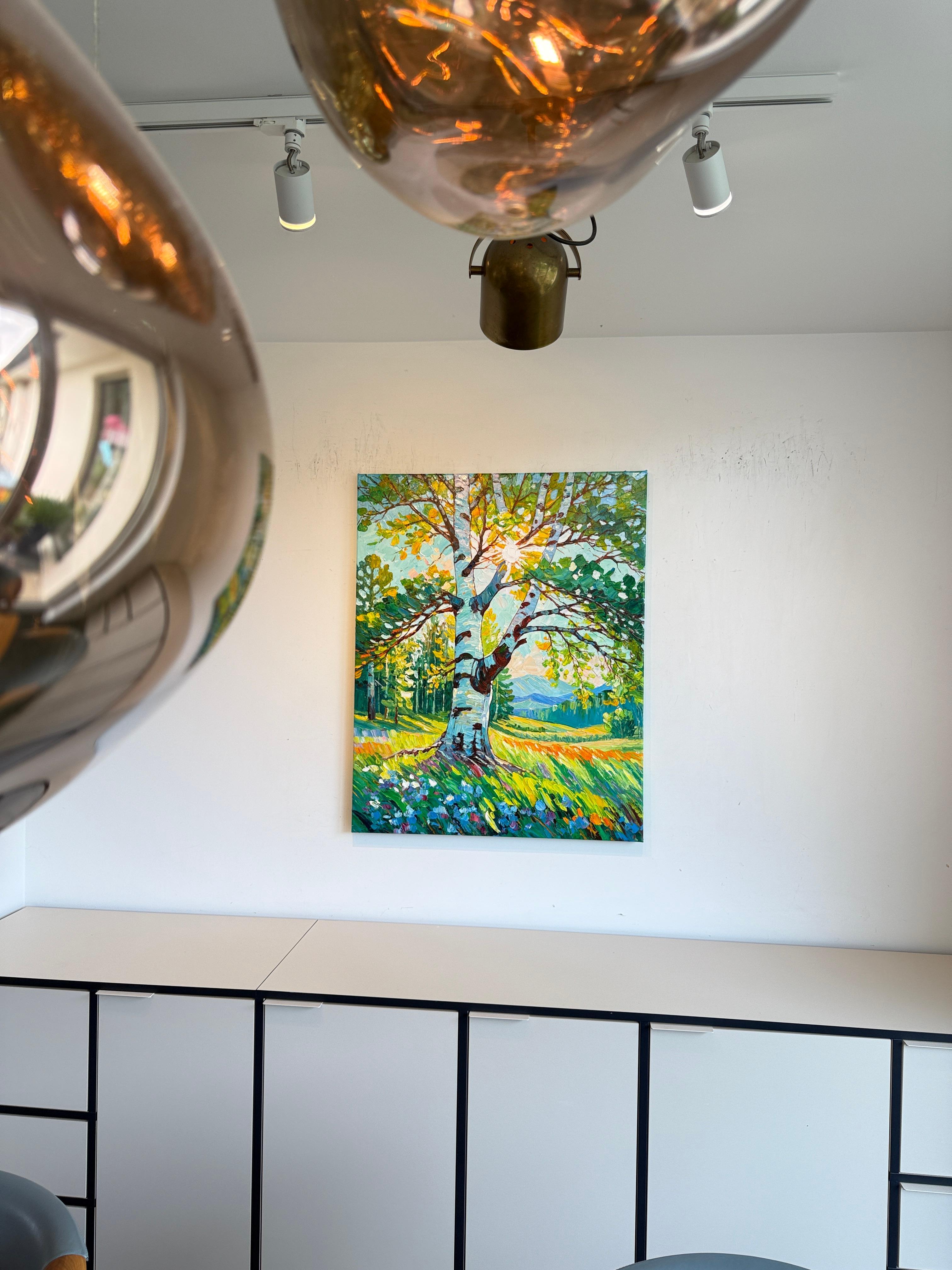 Tropical Sunlight in your eyes von K.Husslein Impasto Botanik Pflanzengemälde im Angebot 10