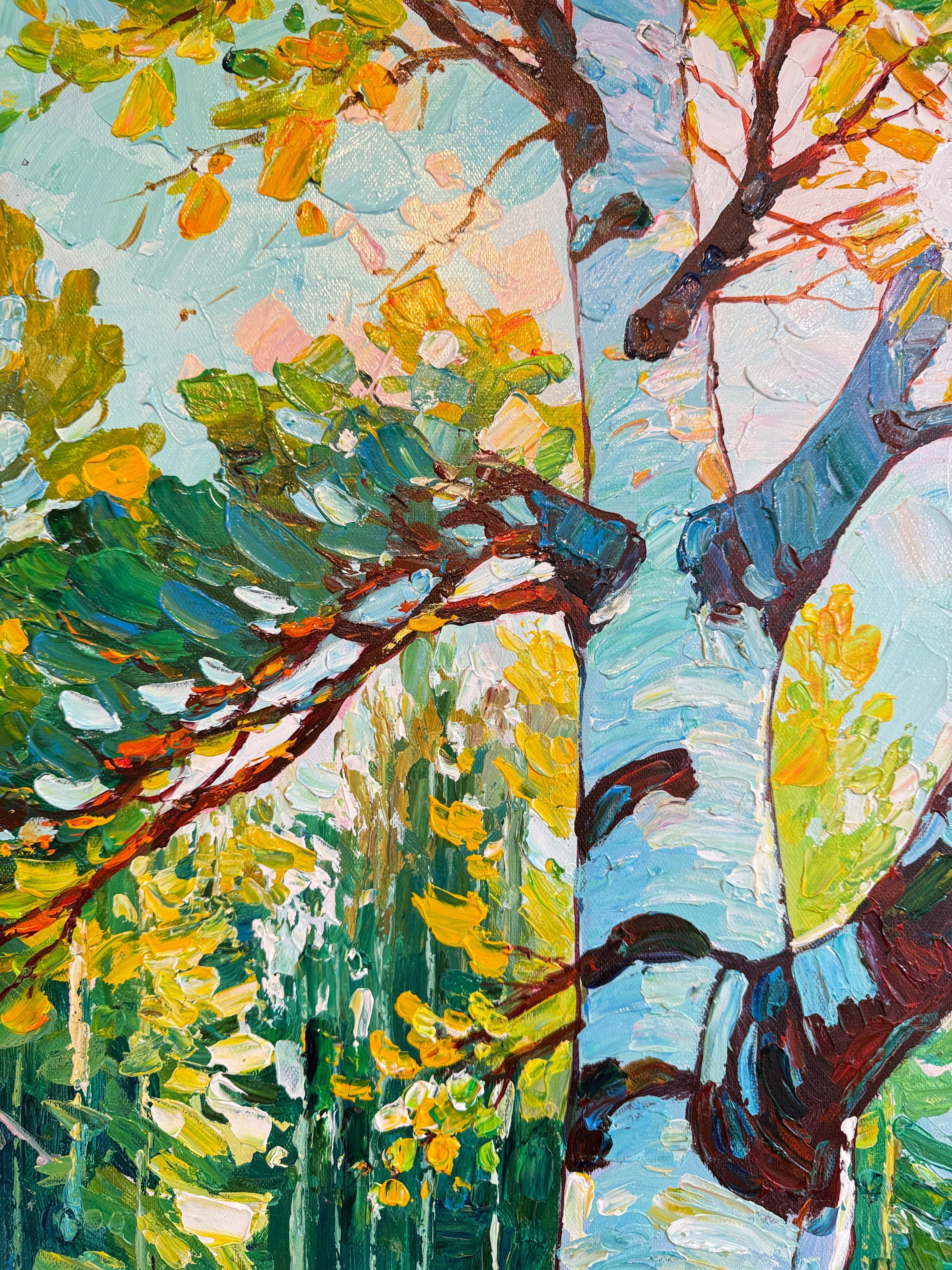 Tropical Sunlight in your eyes von K.Husslein Impasto Botanik Pflanzengemälde im Angebot 11