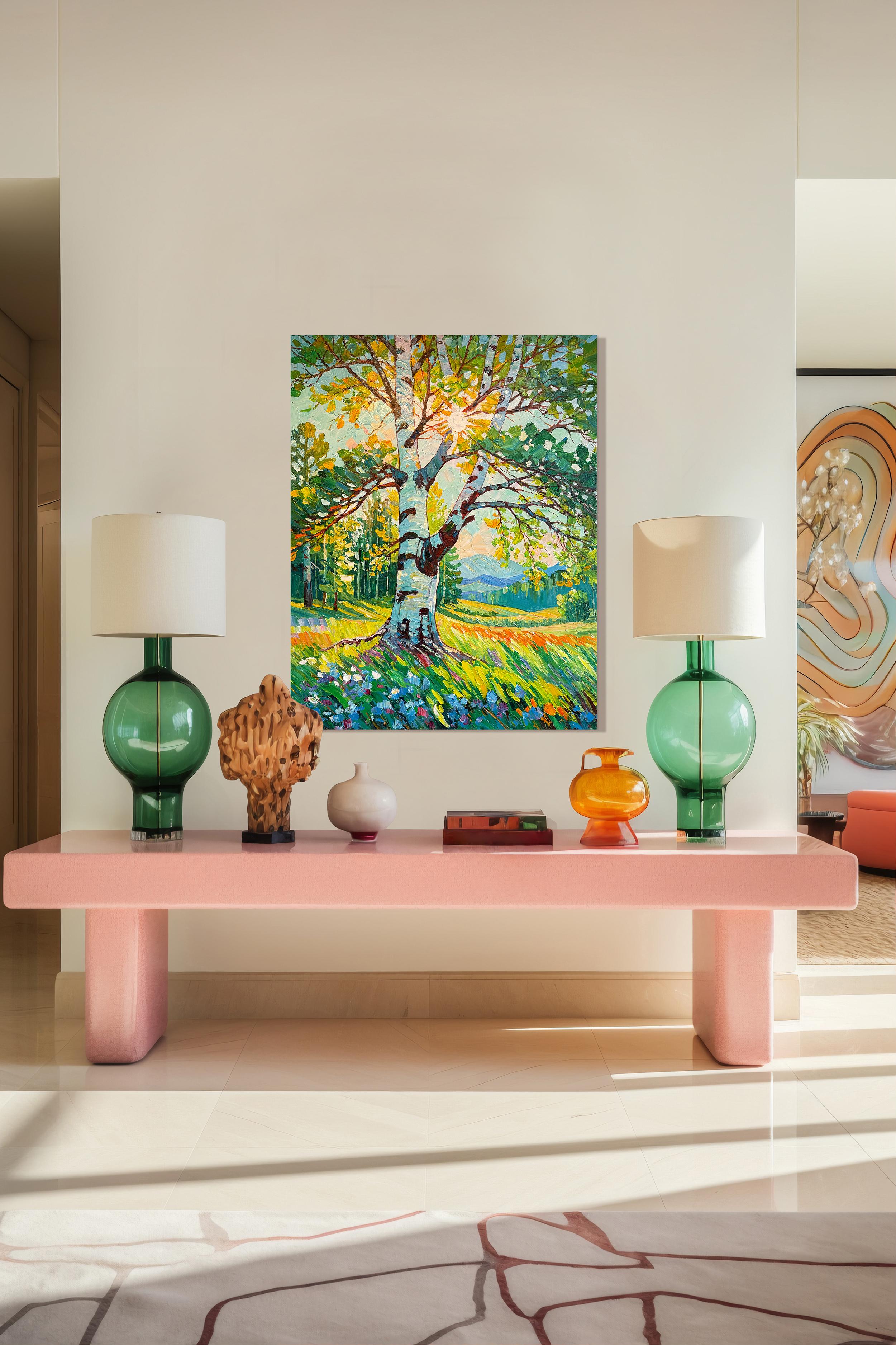 Tropical Sunlight in your eyes von K.Husslein Impasto Botanik Pflanzengemälde im Angebot 13