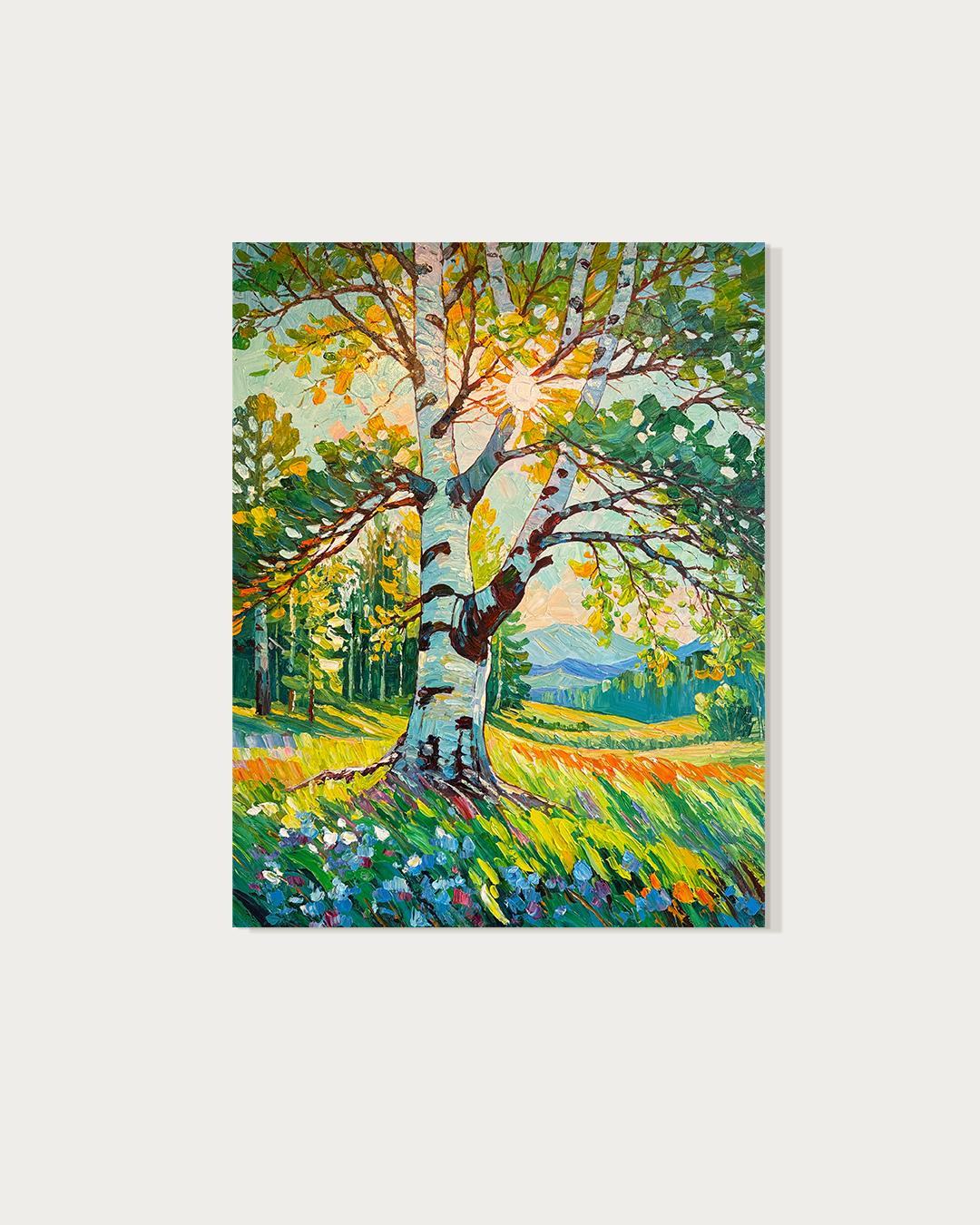 Tropical Sunlight in your eyes von K.Husslein Impasto Botanik Pflanzengemälde – Painting von Katharina Husslein