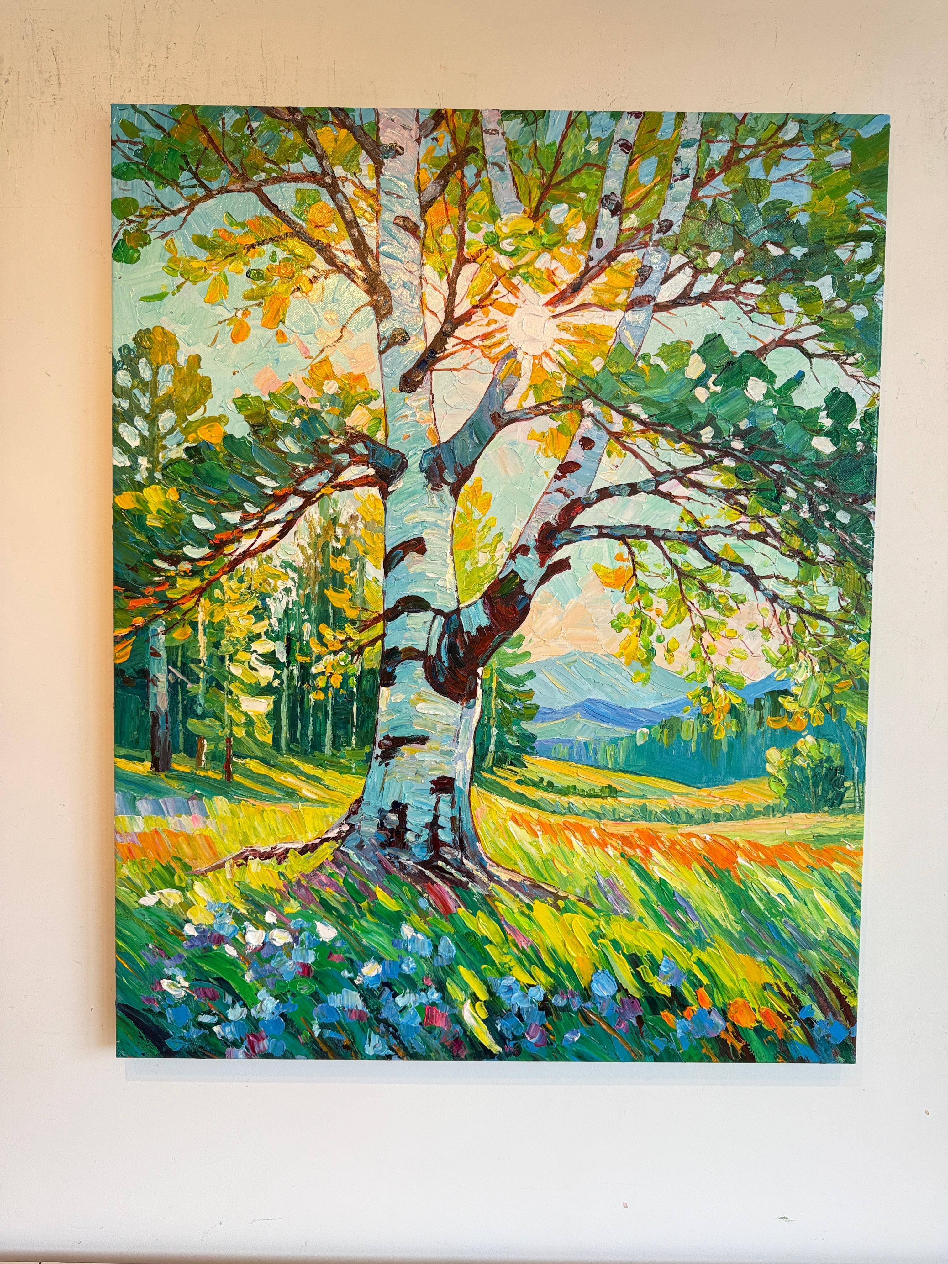 Tropical Sunlight in your eyes von K.Husslein Impasto Botanik Pflanzengemälde im Angebot 2