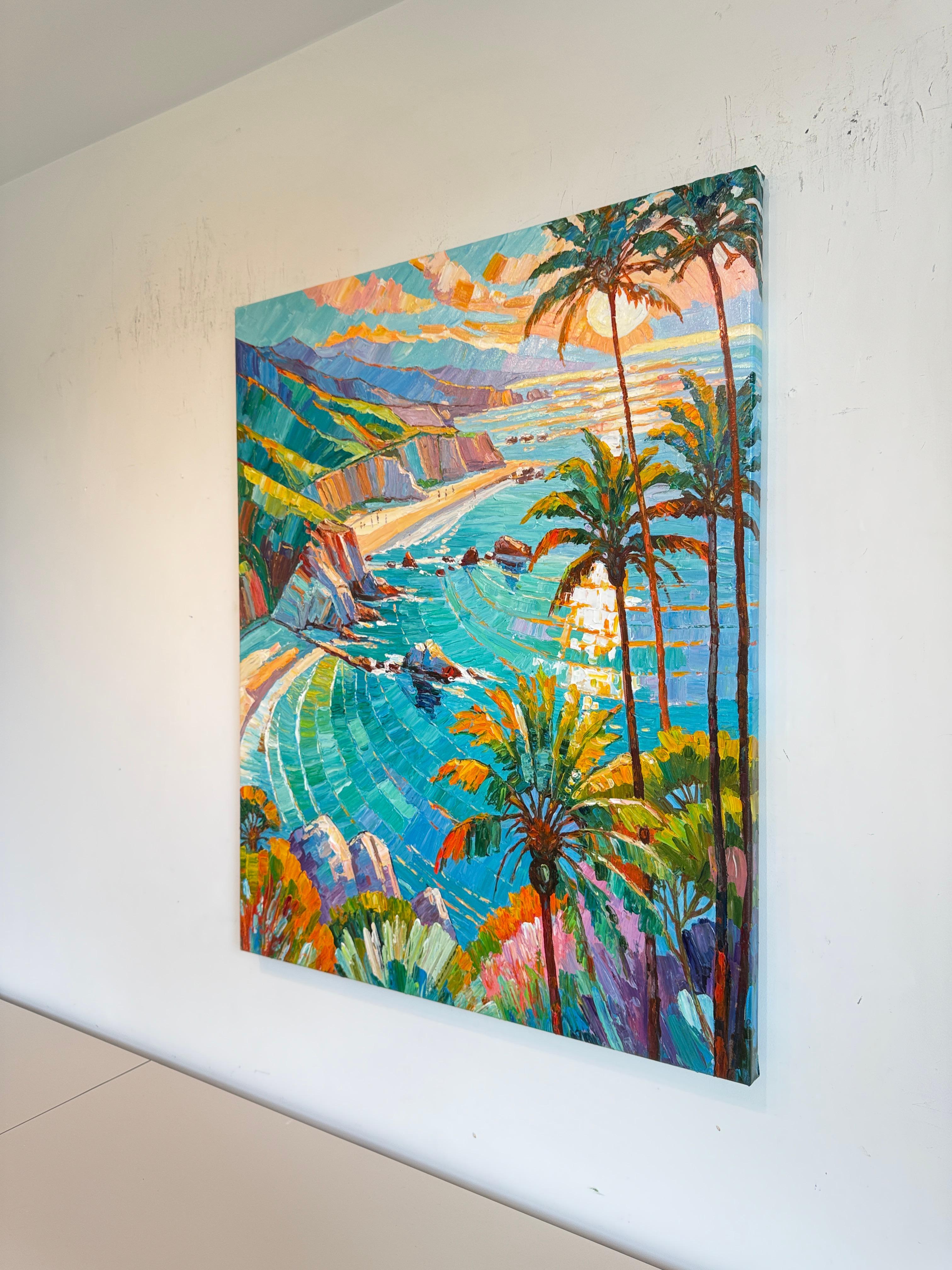 Tropical Sunlight in your eyes von K.Husslein Impasto Botanik Pflanzengemälde im Angebot 3