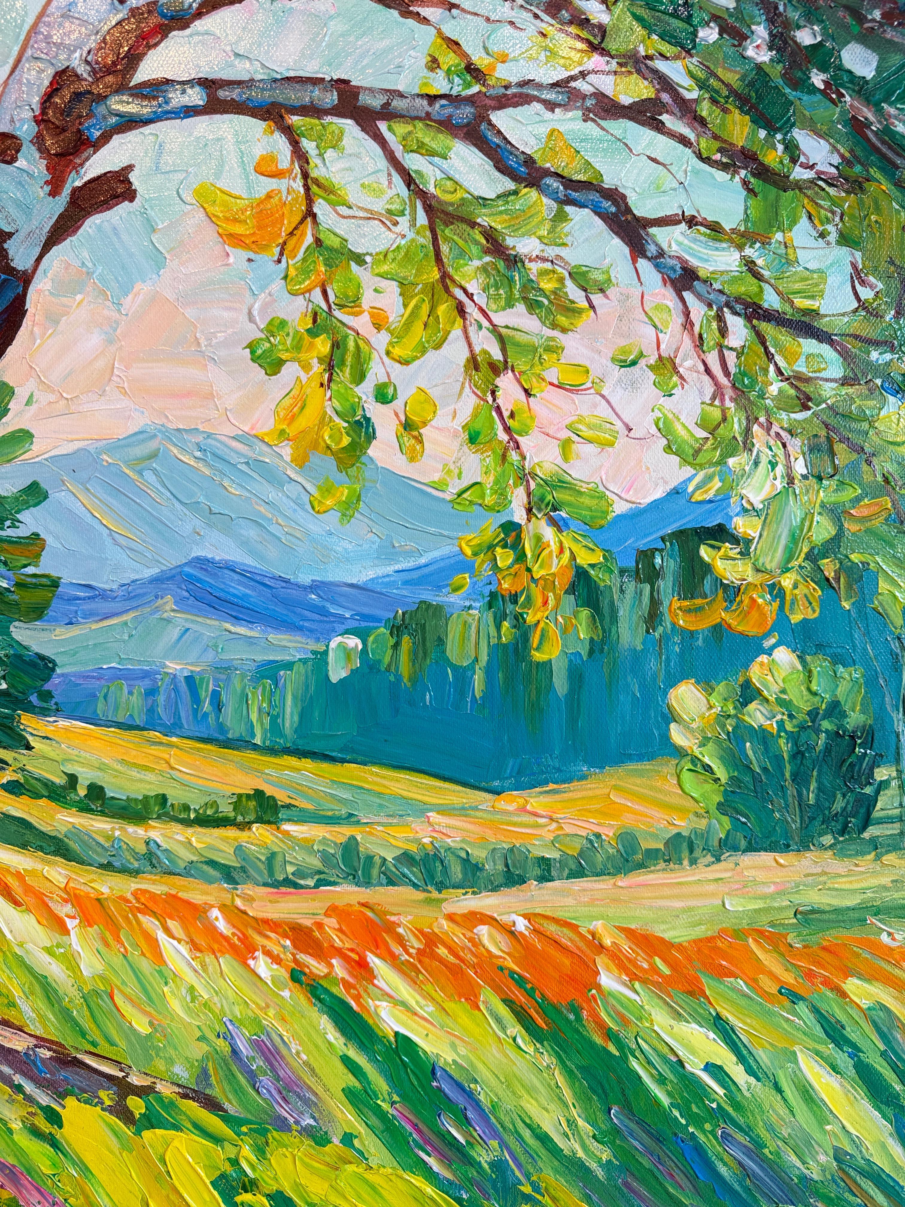 Tropical Sunlight in your eyes von K.Husslein Impasto Botanik Pflanzengemälde im Angebot 3