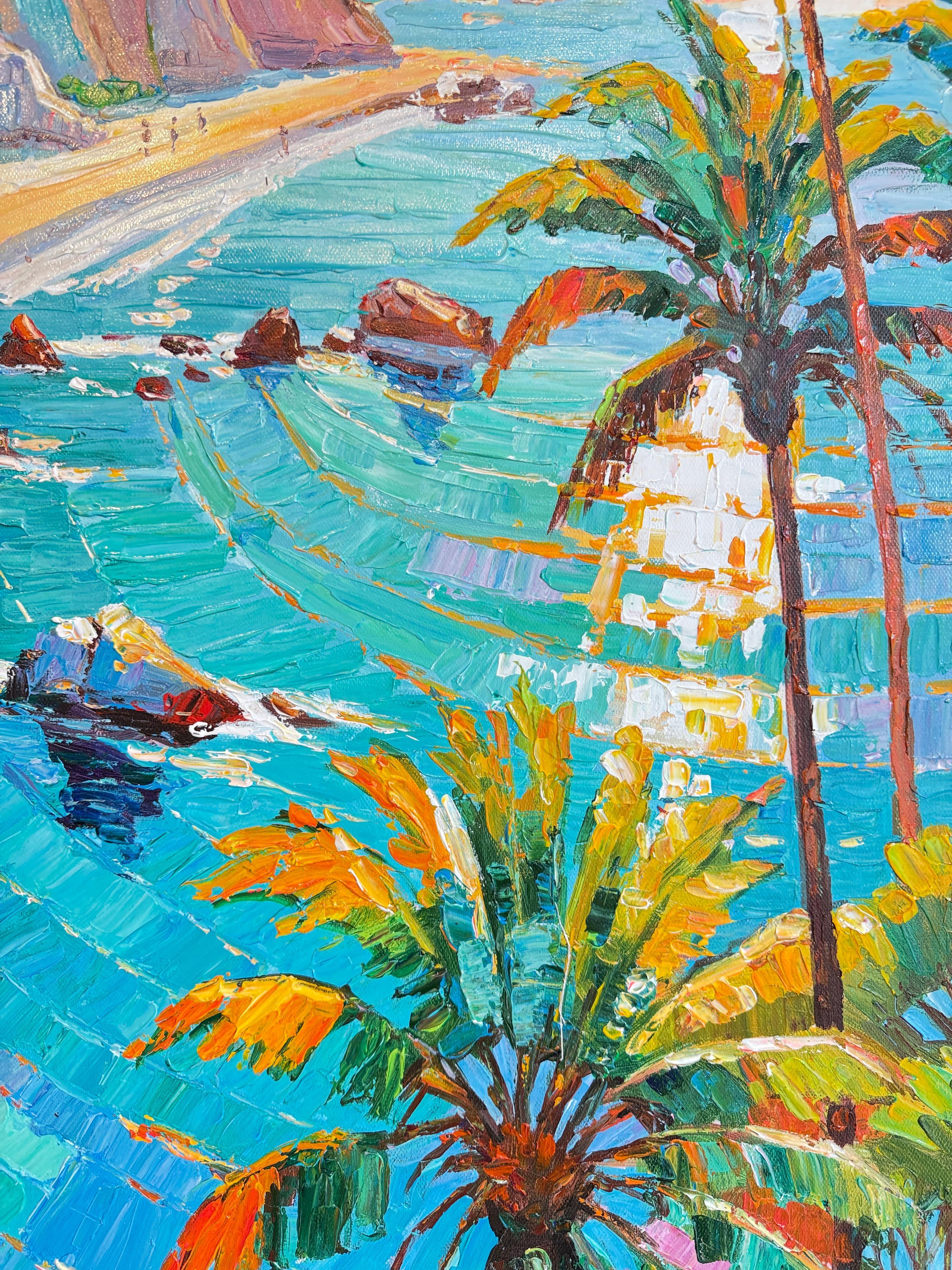 Tropical Sunlight in your eyes von K.Husslein Impasto Botanik Pflanzengemälde im Angebot 4