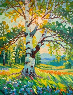 Tropical Sunlight in your eyes von K.Husslein Impasto Botanik Pflanzengemälde